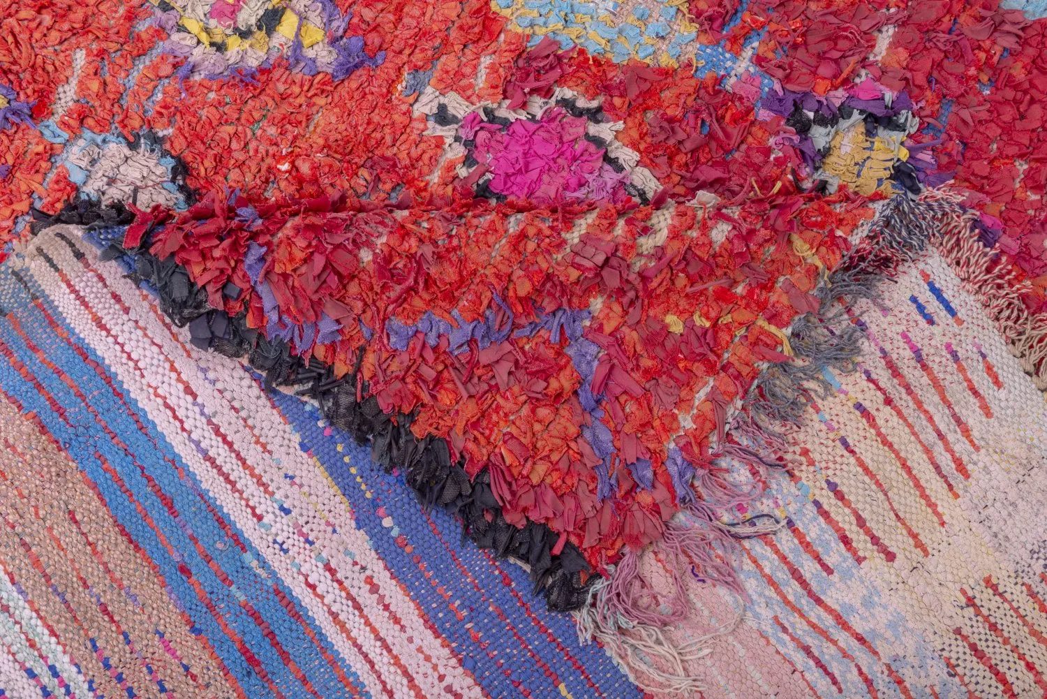 Alfombra Marroquí Berber Boucherouite 215 x 155 cm