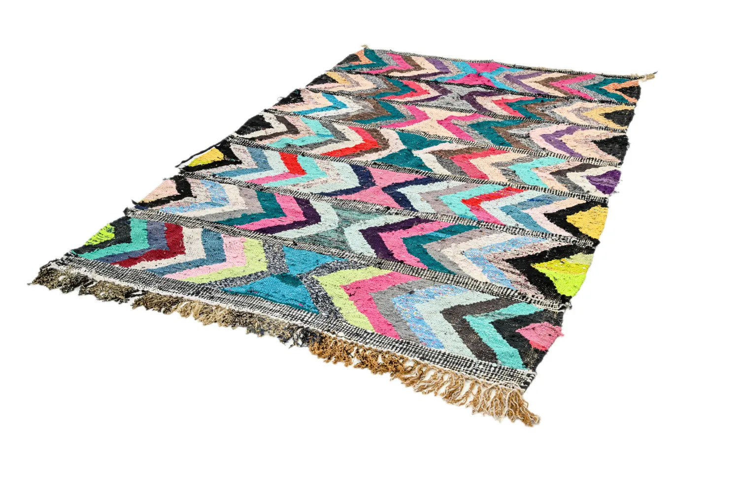 Alfombra Marroquí Bereber Boucherouite 145 x 270 cm