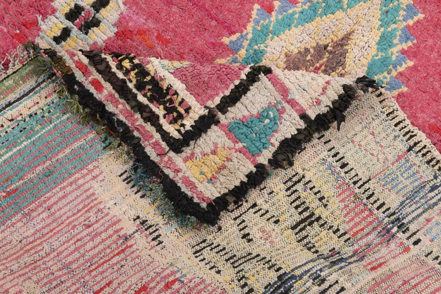 Alfombra Marroquí Bereber Boucherouite 240 x 105 cm
