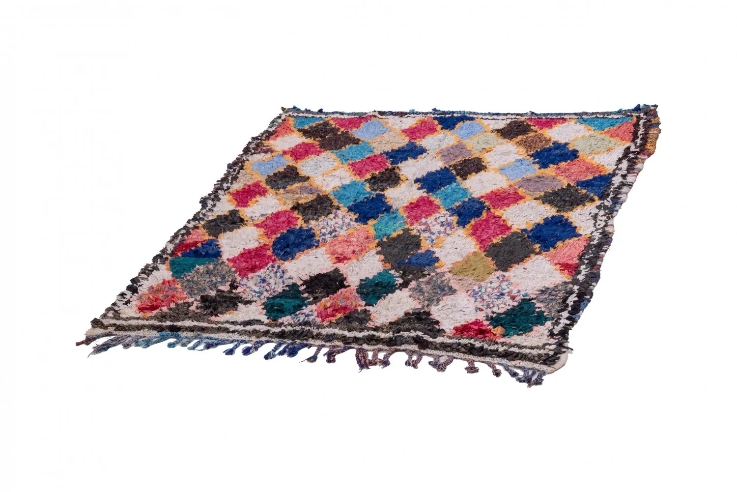 Alfombra Marroquí Berber Boucherouite 185 x 150 cm