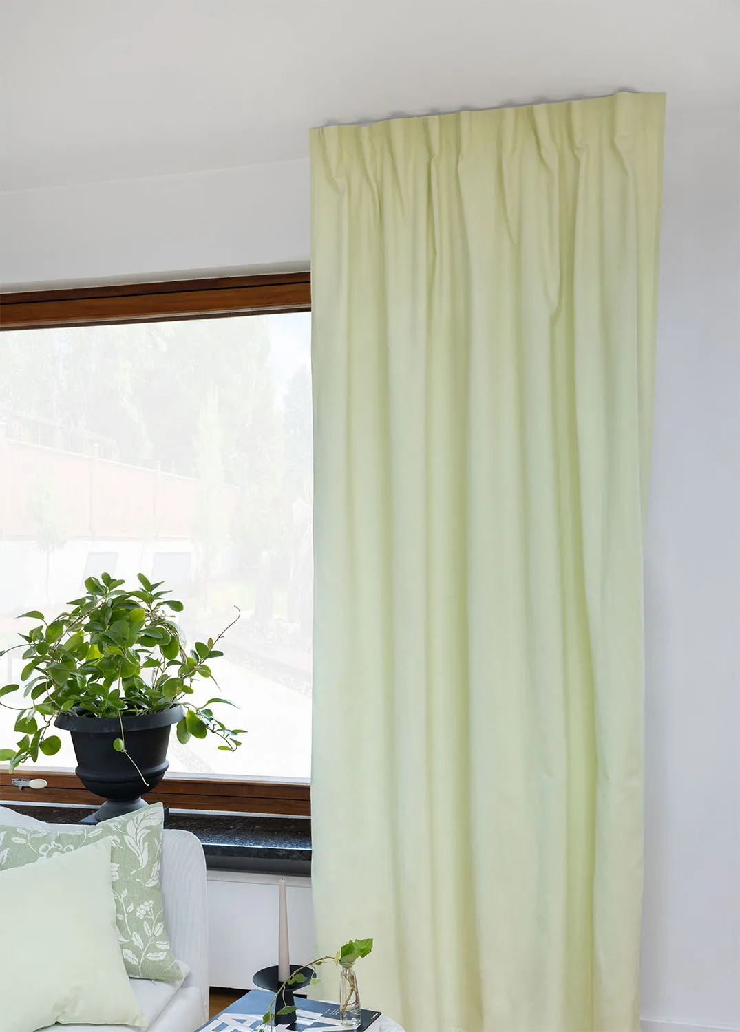 Cortinas - Cortina de algodón Anja (verde claro)