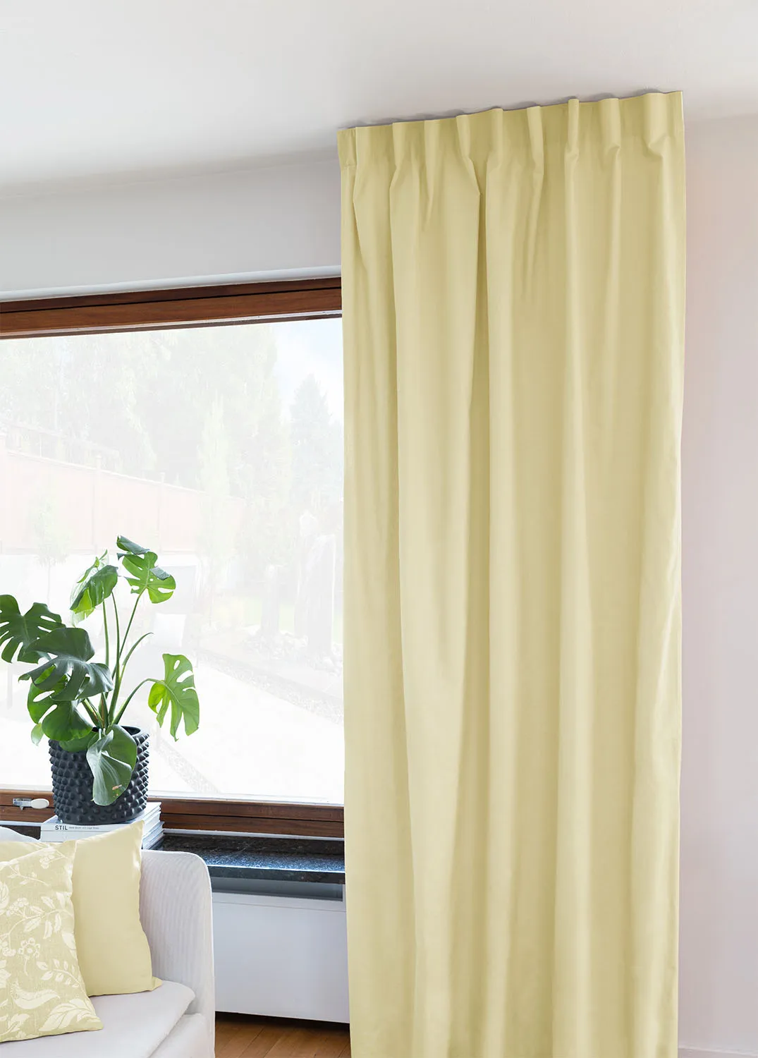 Cortinas - Cortina de algodón Anja (amarillo claro)