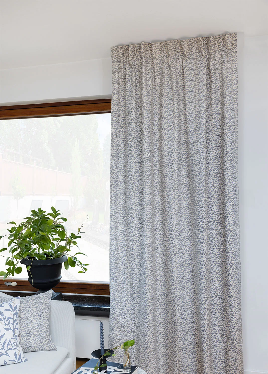 Cortinas - Cortina de algodón Lilja (azul)