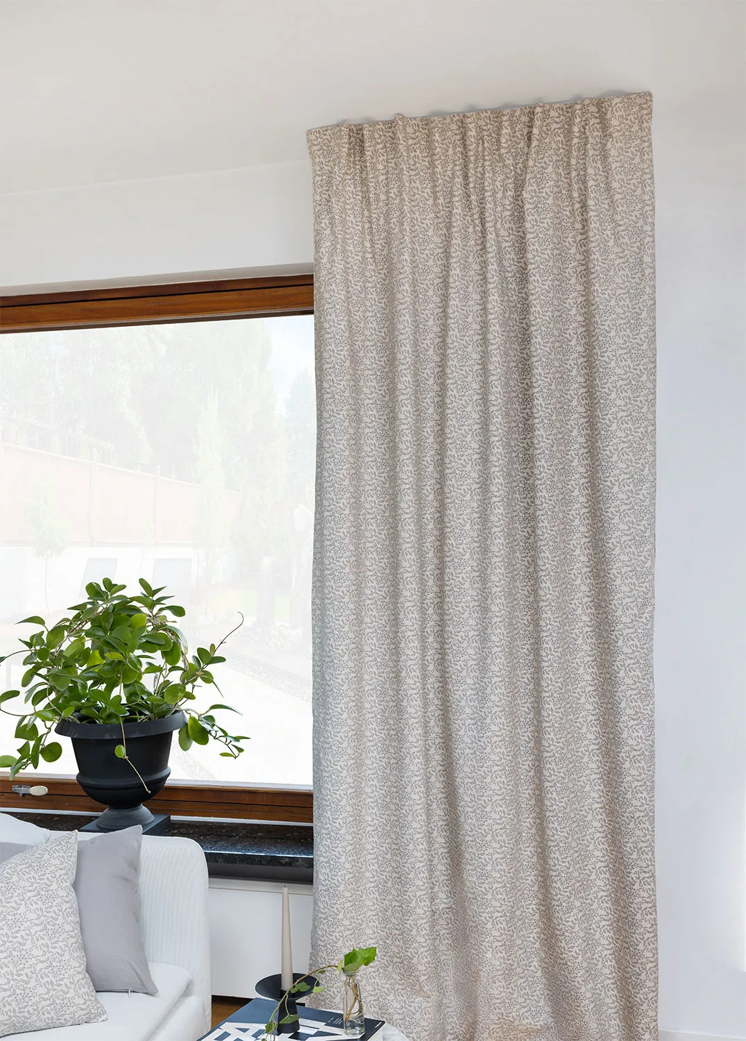 Cortinas - Cortina de algodón Lilja (gris)