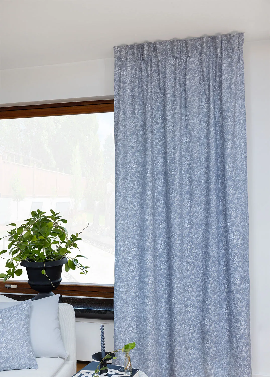 Cortinas - Cortina de algodón Merja (azul)
