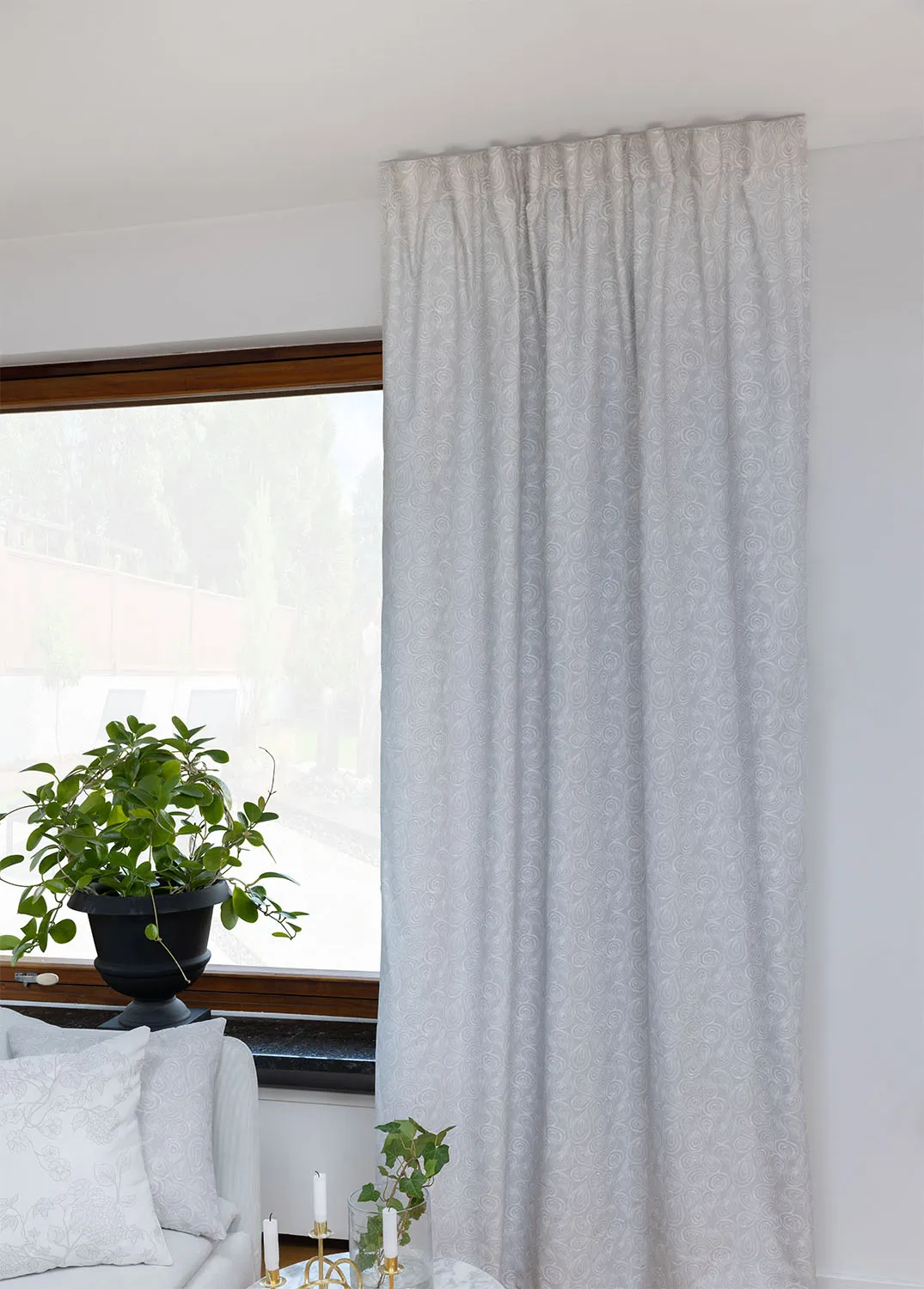 Cortinas - Cortina de algodón Merja (gris)