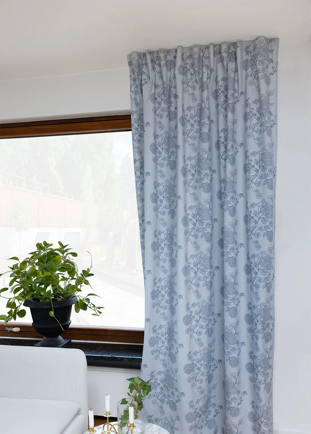 Cortinas - Cortina de algodón Minna (azul)
