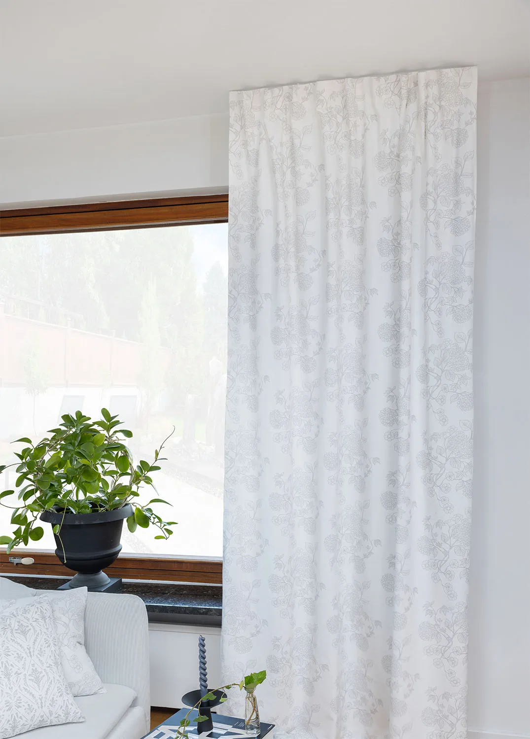 Cortinas - Cortina de algodón Minna (gris)