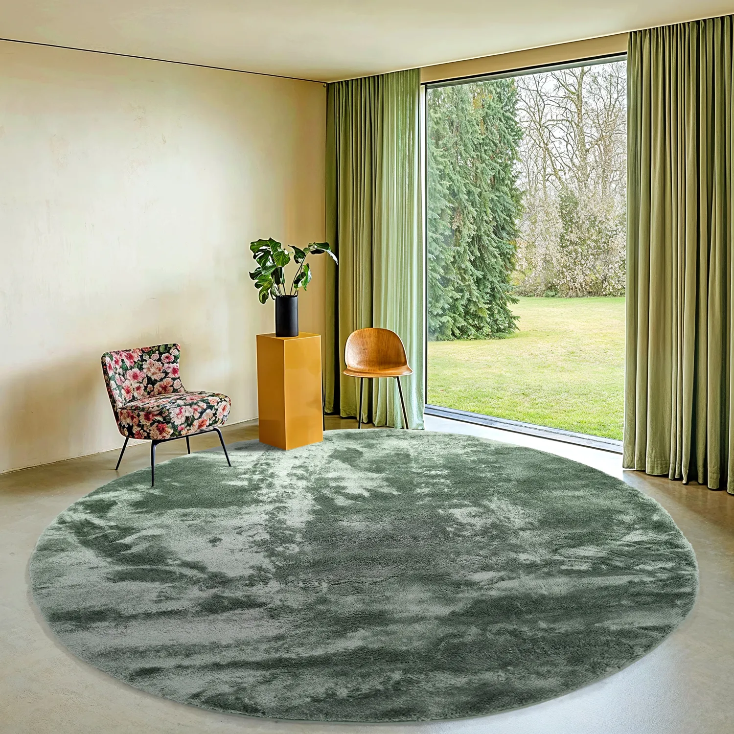 Alfombras redondeadas - Aranga Super Soft Fur (verde)
