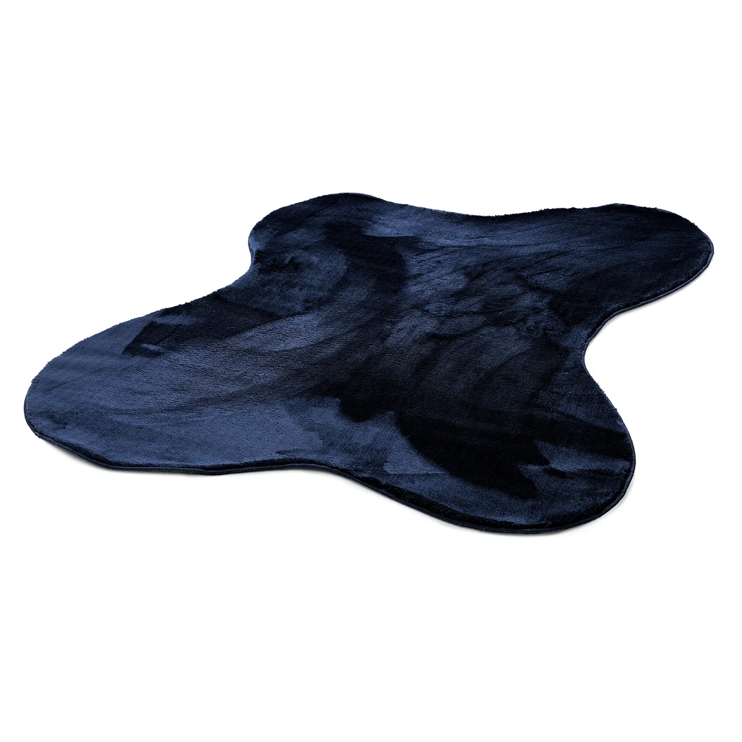 Alfombra Shaggy Ondulada Asimétrica - Aranga Super Soft Fur (azul oscuro)