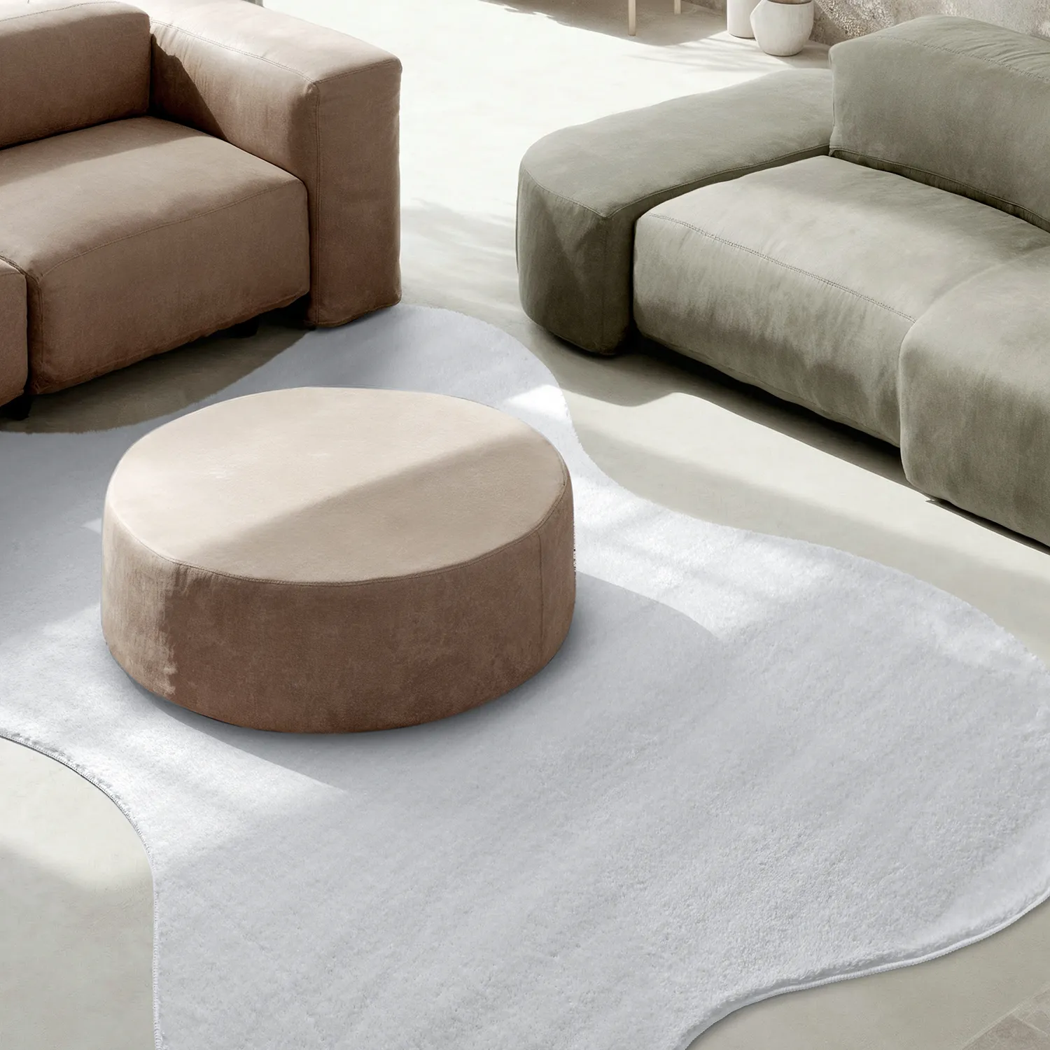 Alfombra Shaggy Ondulada Asimétrica - Aranga Super Soft Fur (blanco)