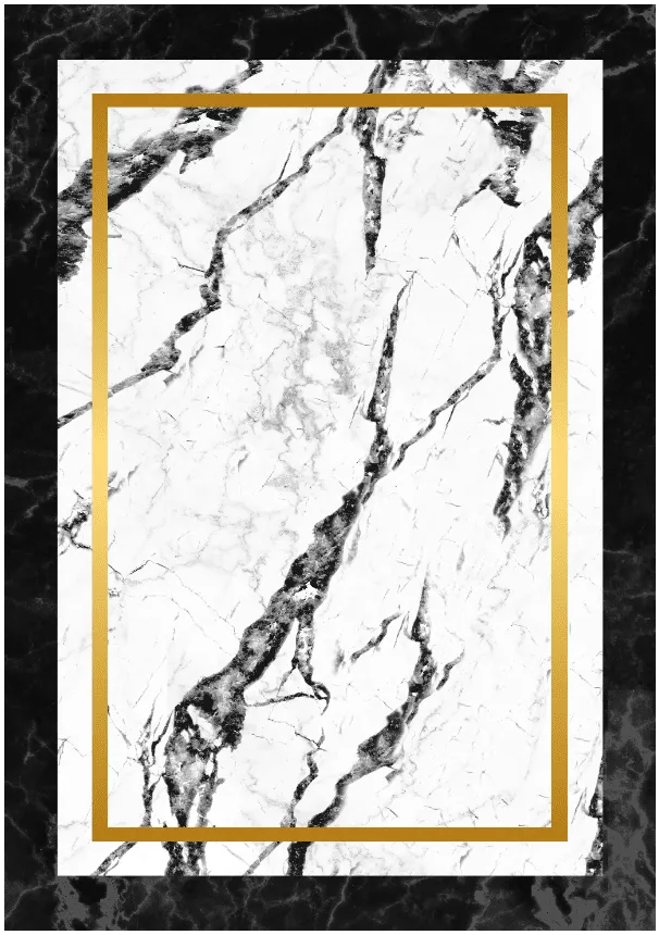Alfombra Wilton - Avola (negro/blanco/dorado)