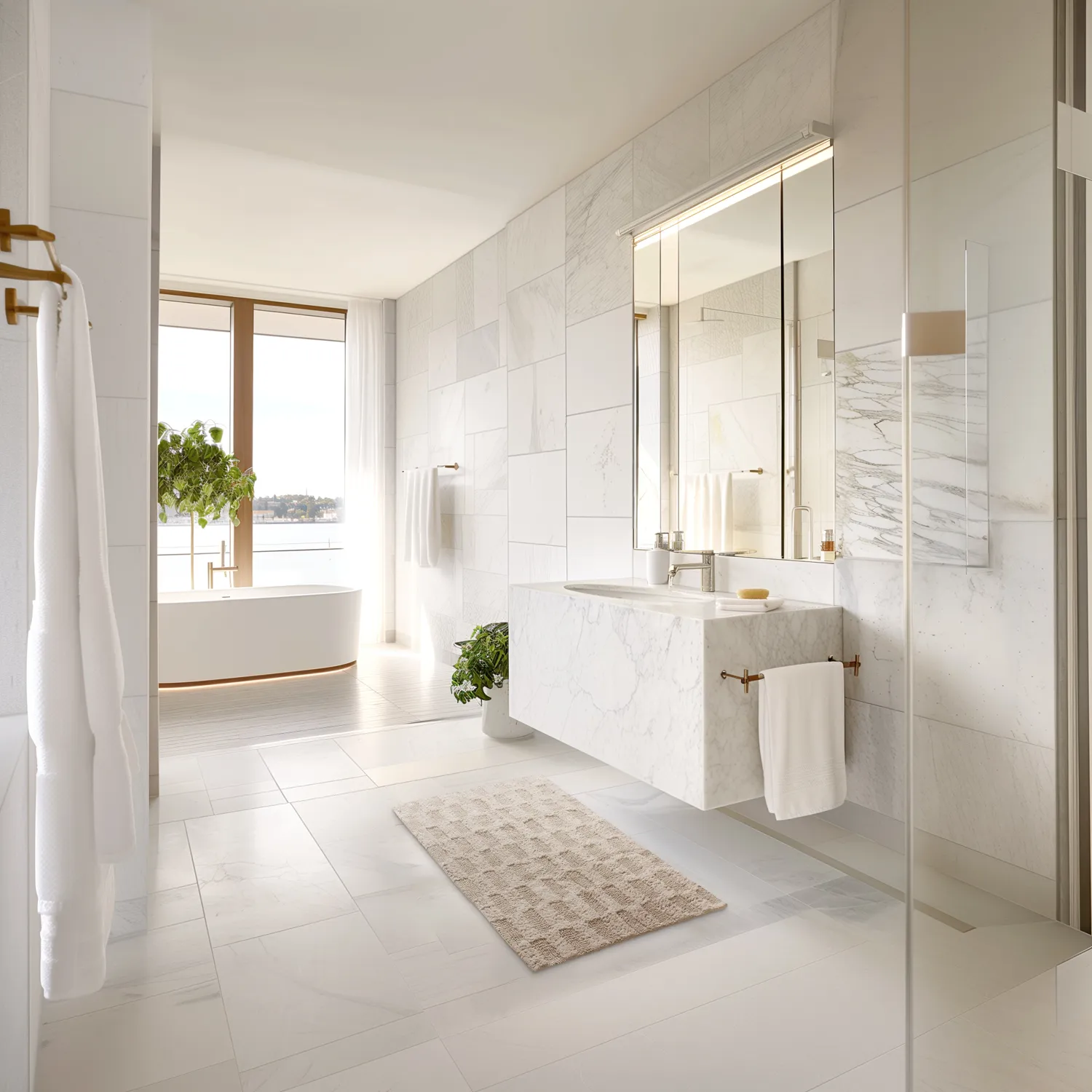 Alfombra de baño - Bevin (beige)