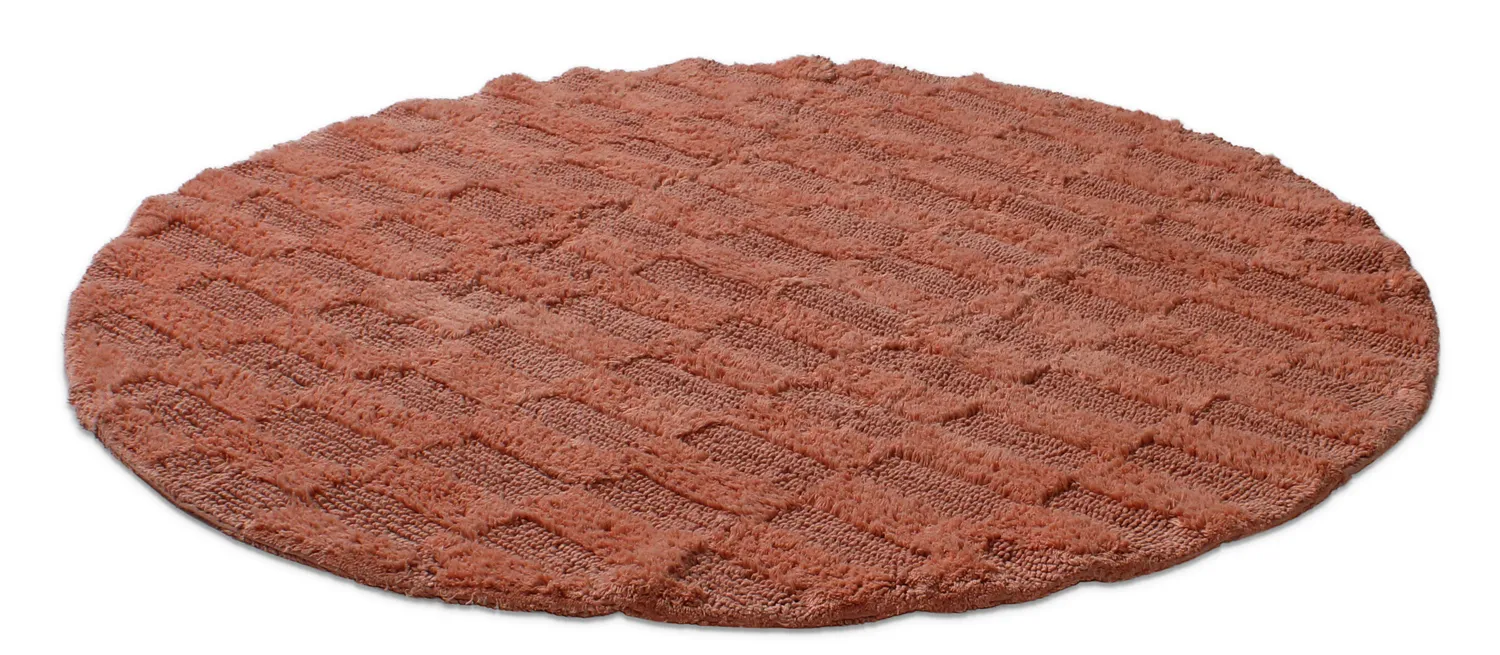 Alfombra de baño redonda - Bevin (terracota)