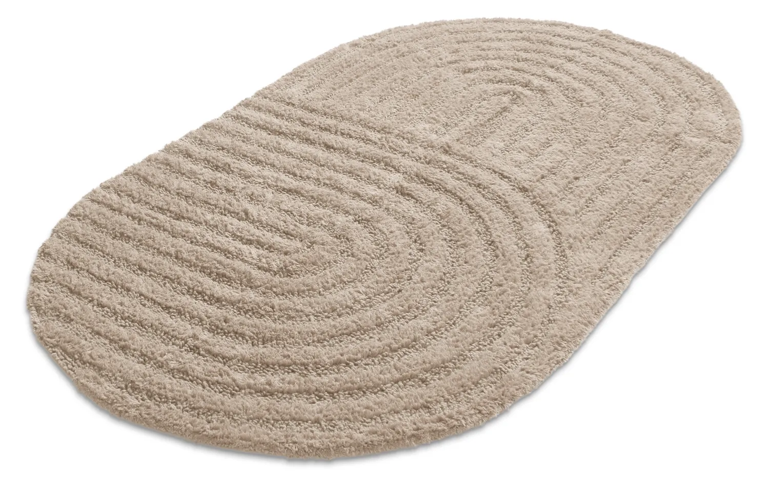 Alfombra de baño ovalada - Embla (beige)