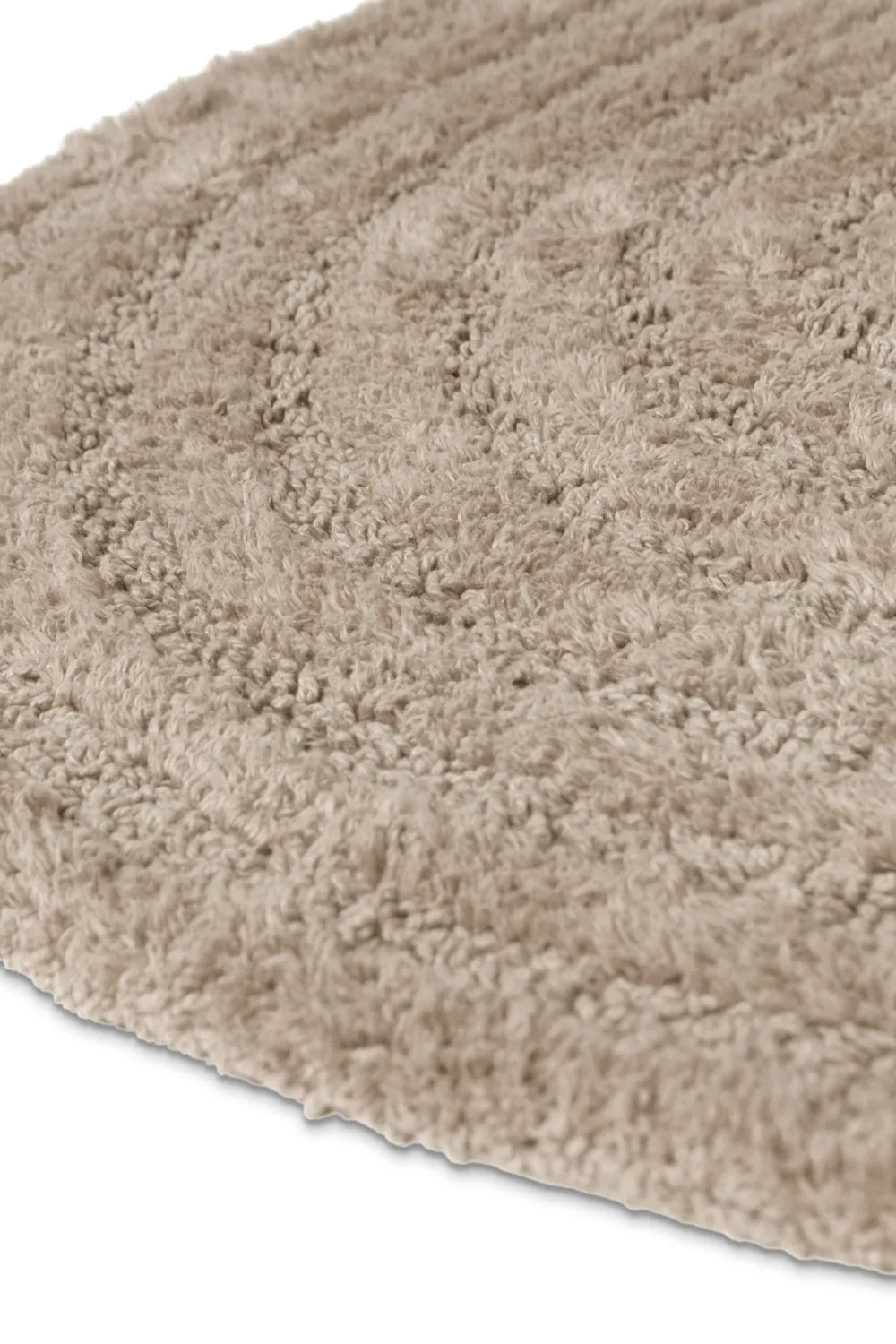 Alfombra de baño ovalada - Embla (beige)