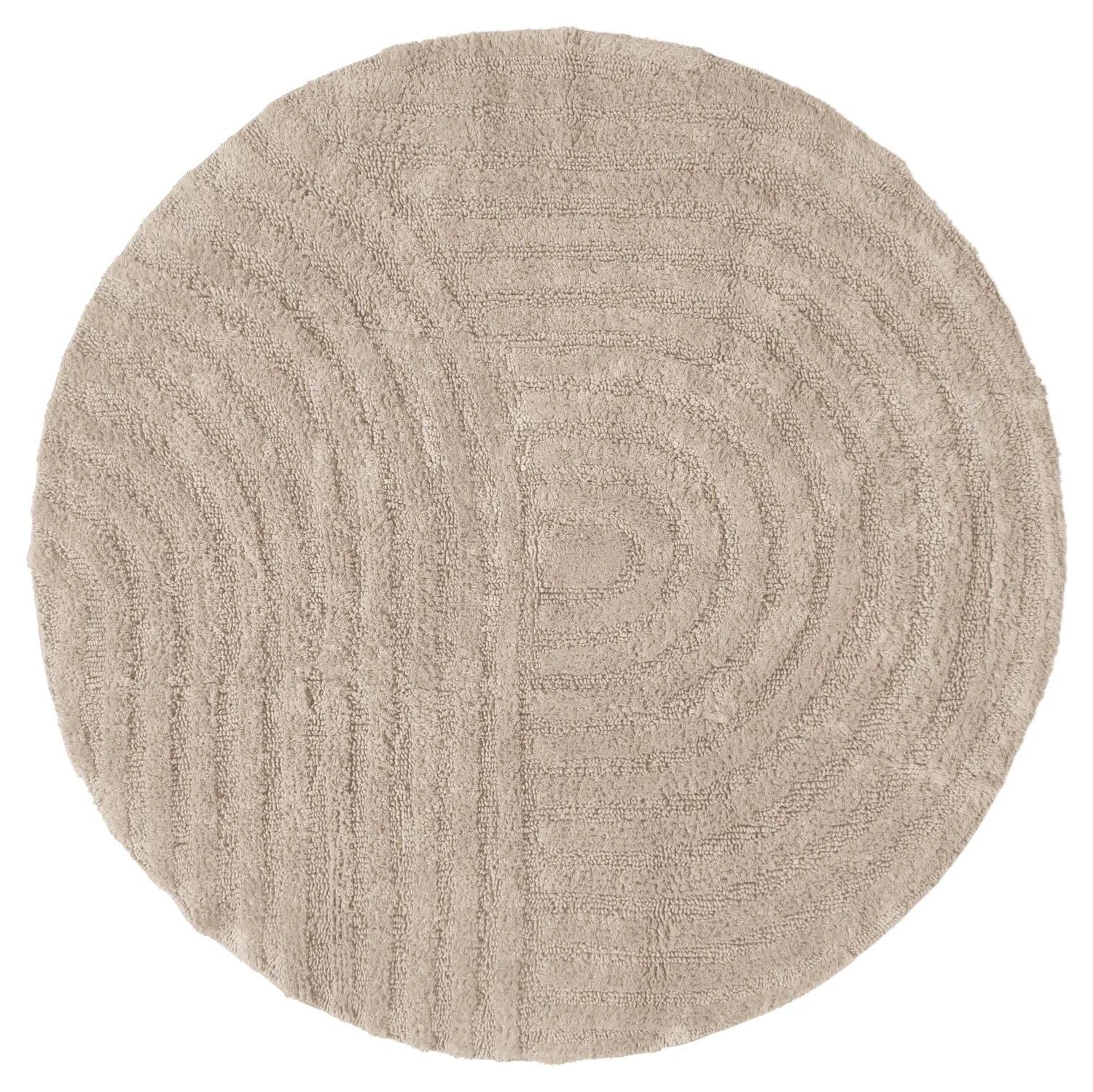 Alfombra de baño redonda - Embla (beige)