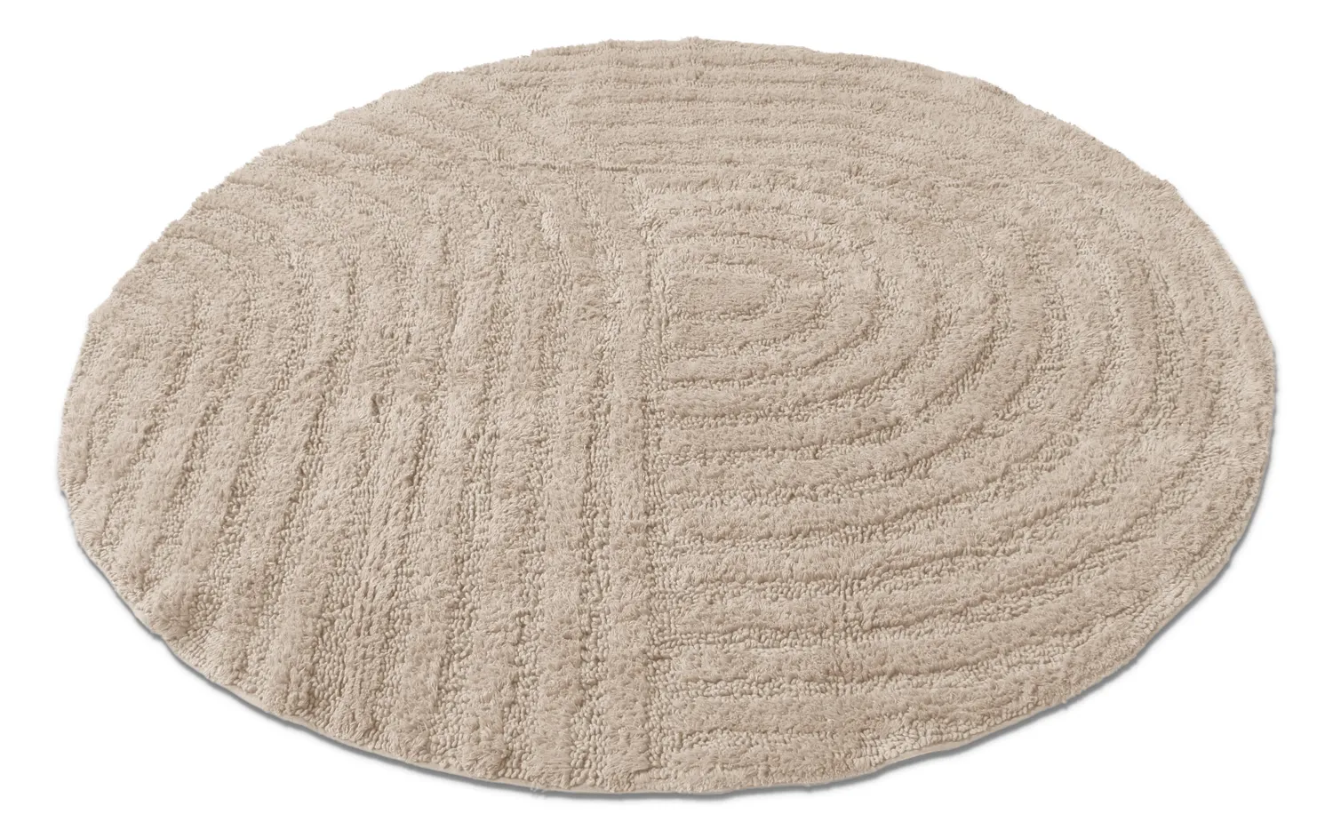 Alfombra de baño redonda - Embla (beige)