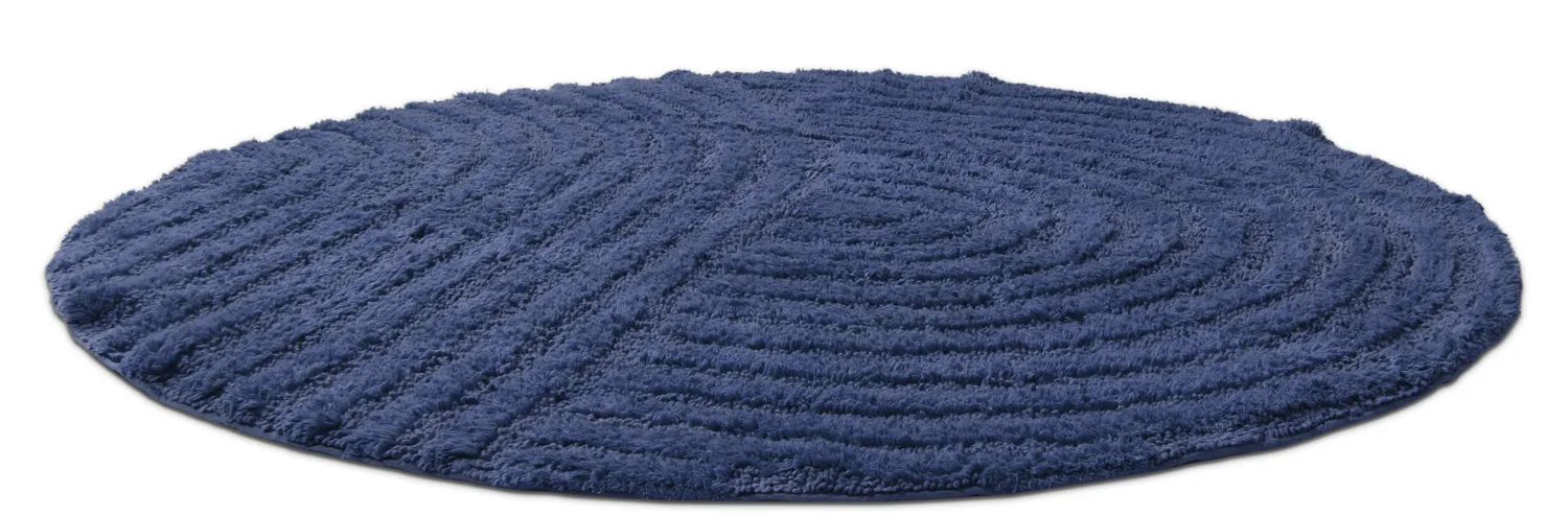 Alfombra de baño redonda - Embla (azul)