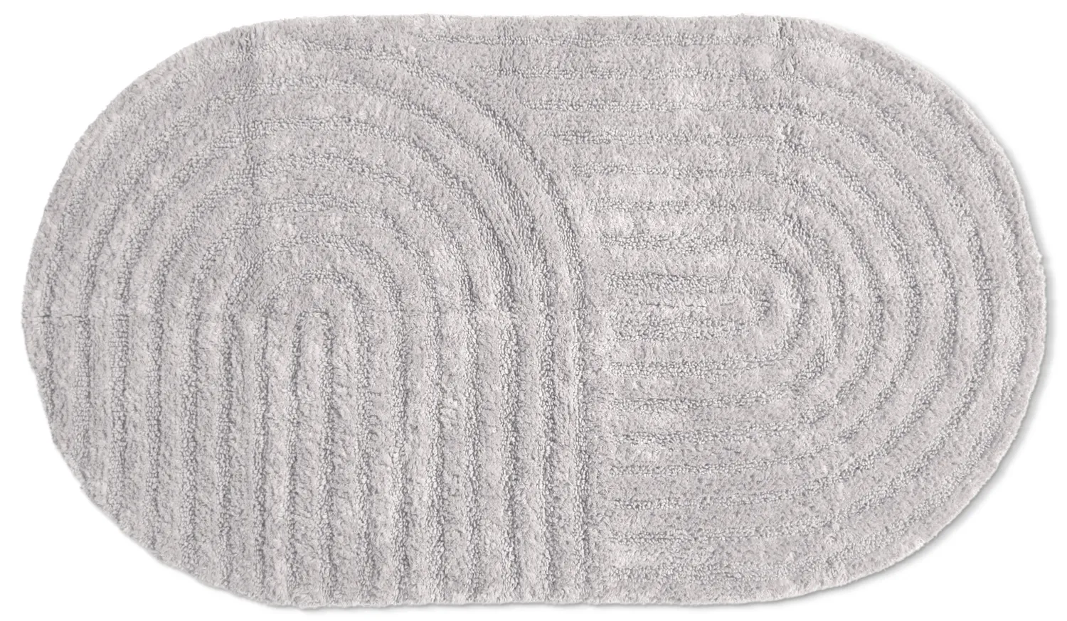 Alfombra de baño ovalada - Embla (gris claro)