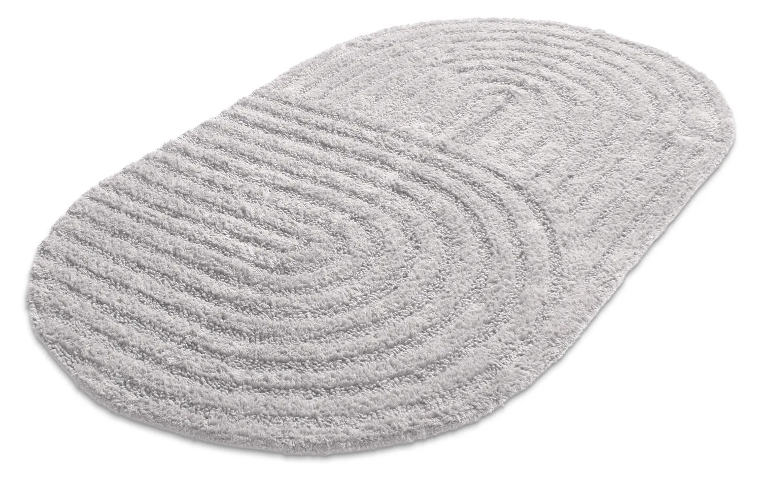 Alfombra de baño ovalada - Embla (gris claro)
