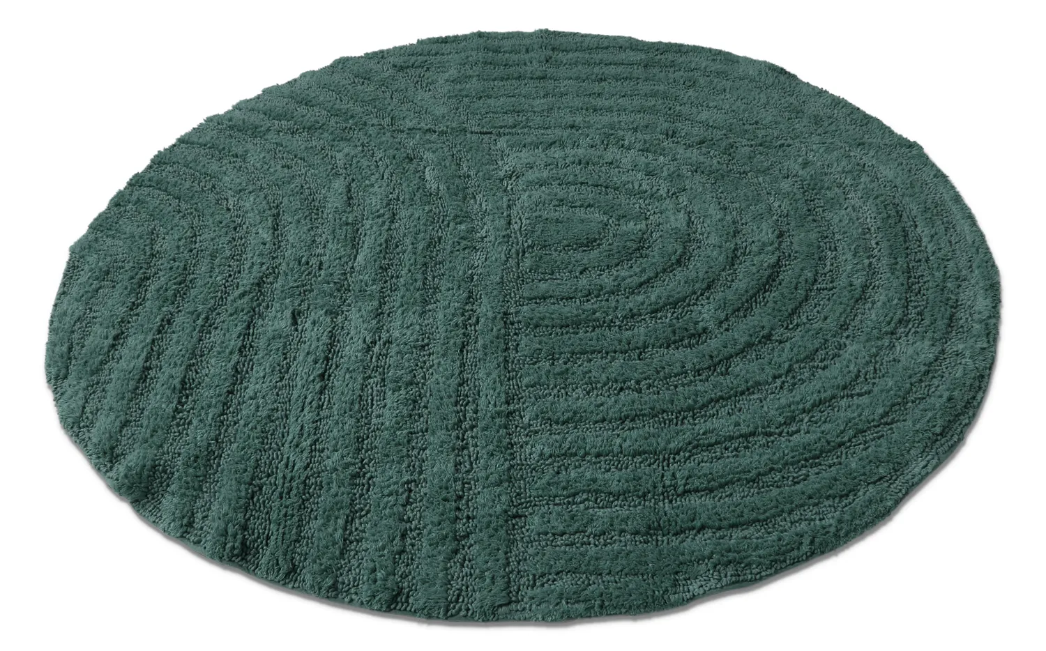 Alfombra de baño redonda - Embla (verde oscuro)