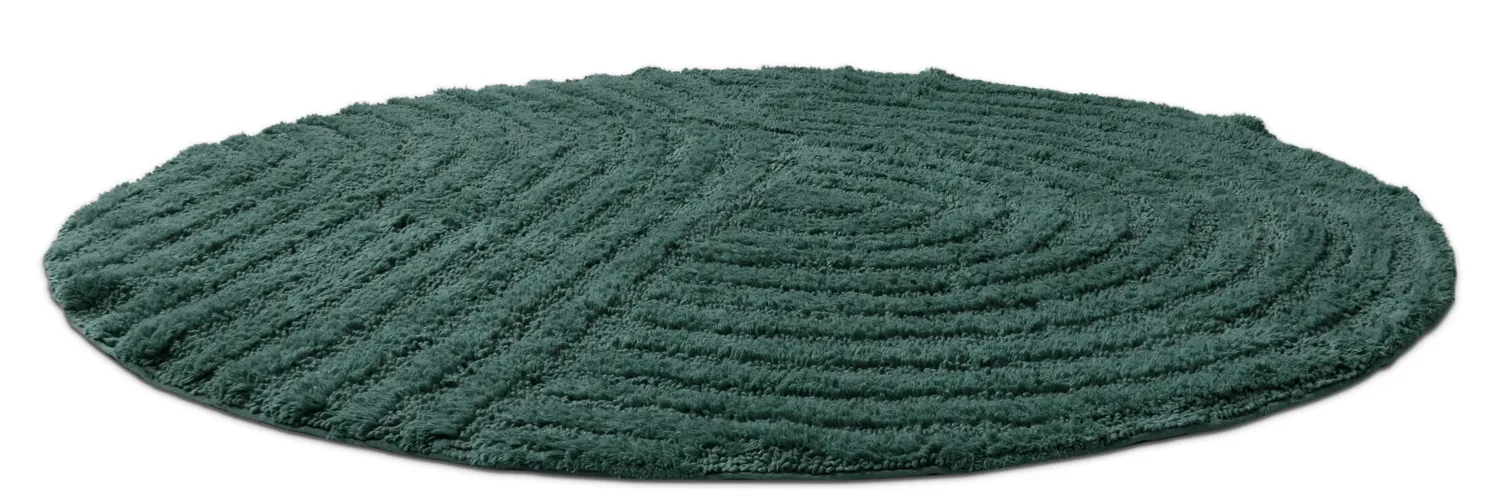 Alfombra de baño redonda - Embla (verde oscuro)