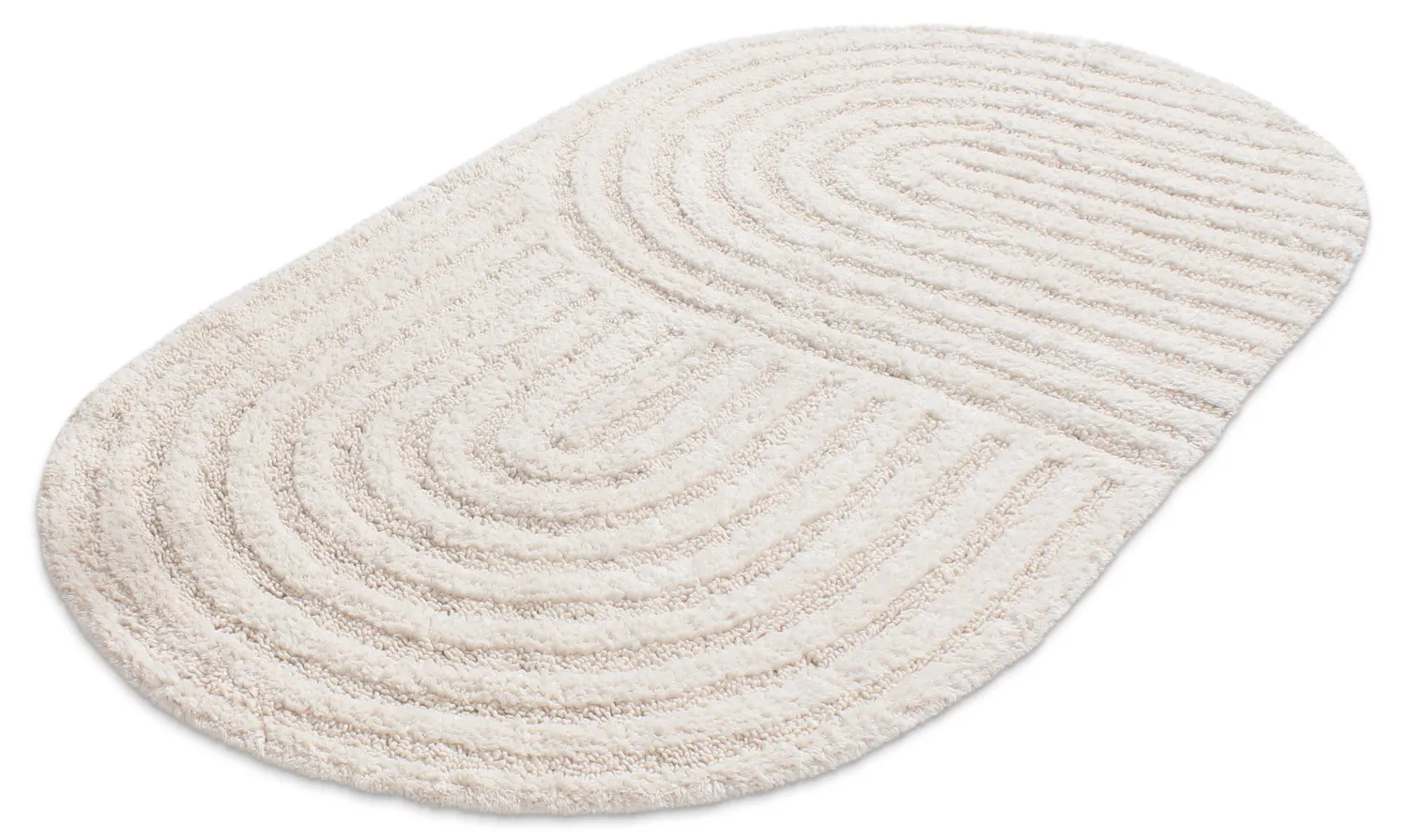 Alfombra de baño ovalada - Embla (blanquecino)