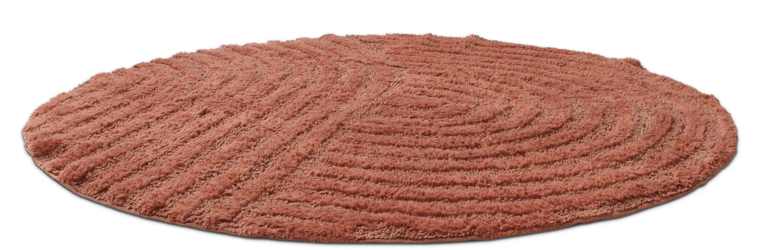 Alfombra de baño redonda - Embla (terracota)