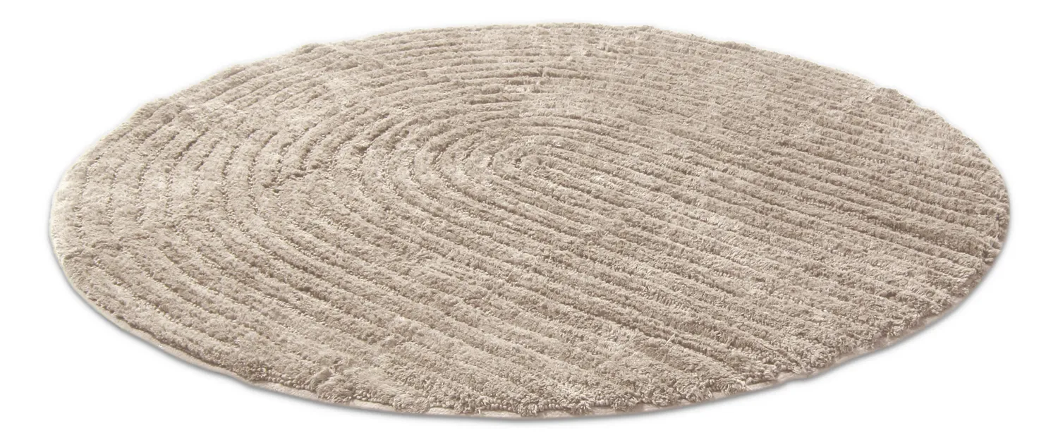 Alfombra de baño redonda - Evena (beige)