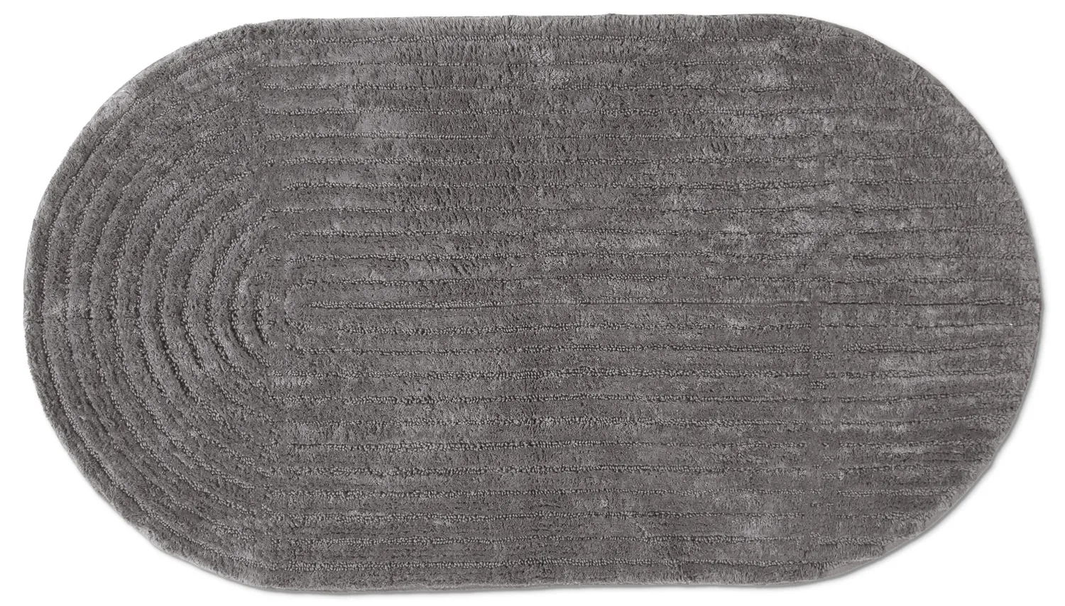 Alfombra de baño ovalada - Evena (gris oscuro)