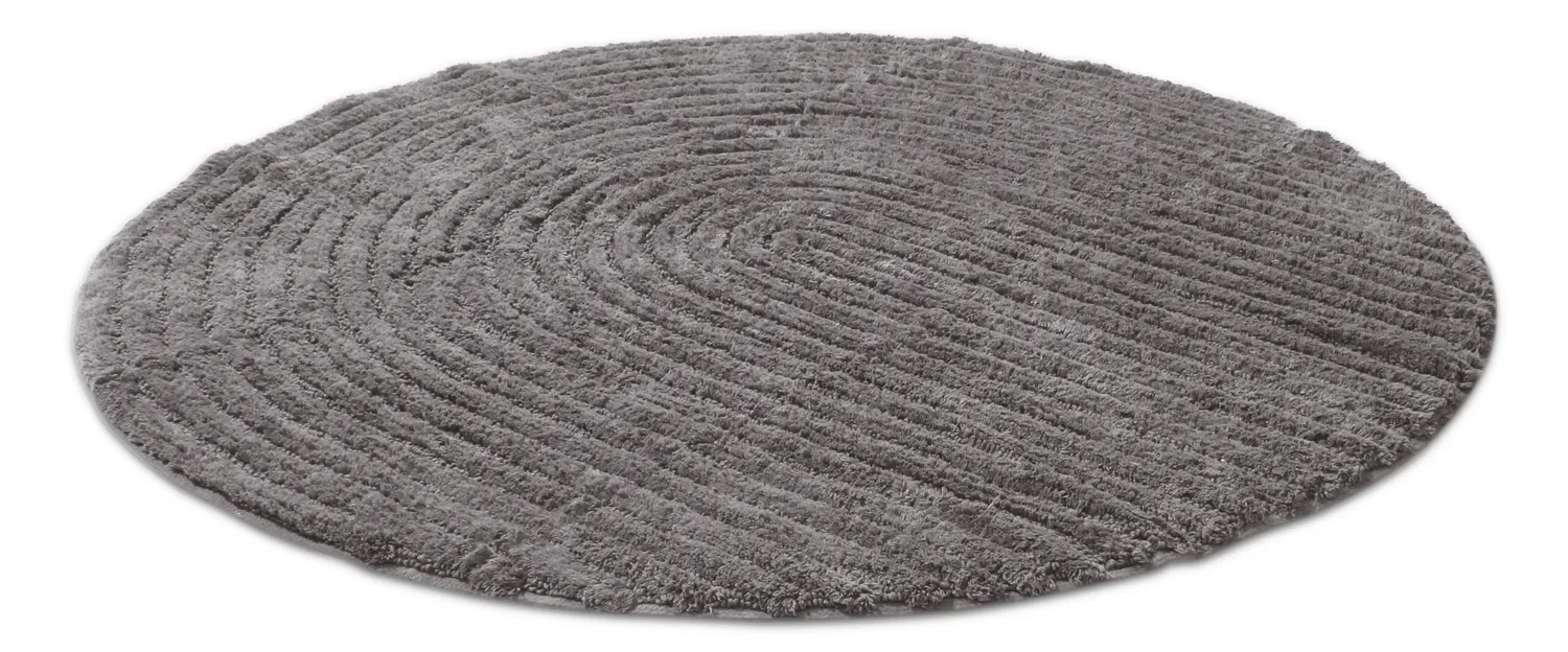 Alfombra de baño redonda - Evena (gris oscuro)