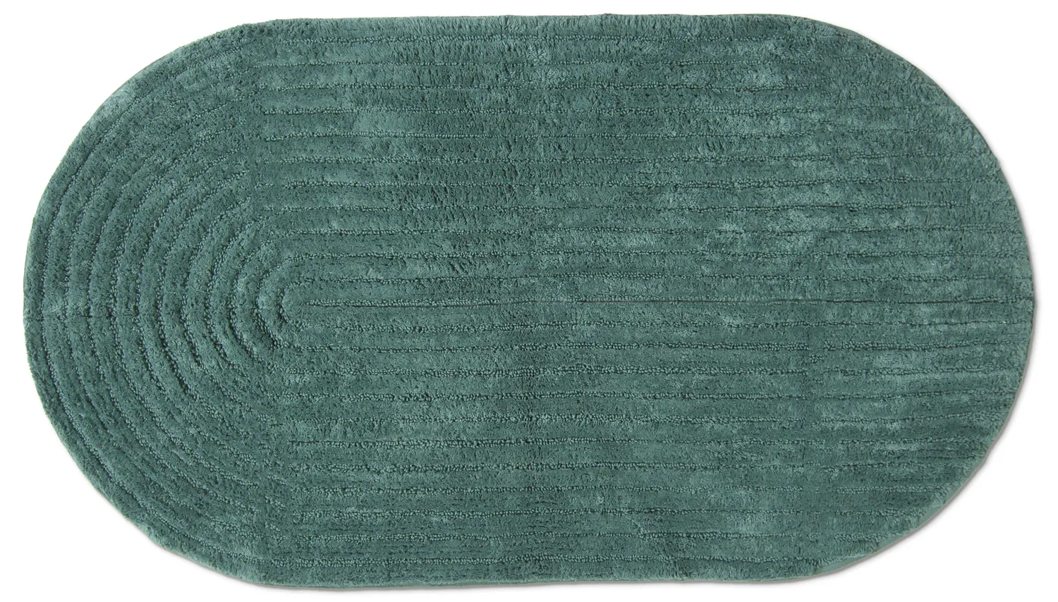 Alfombra de baño ovalada - Evena (verde oscuro)