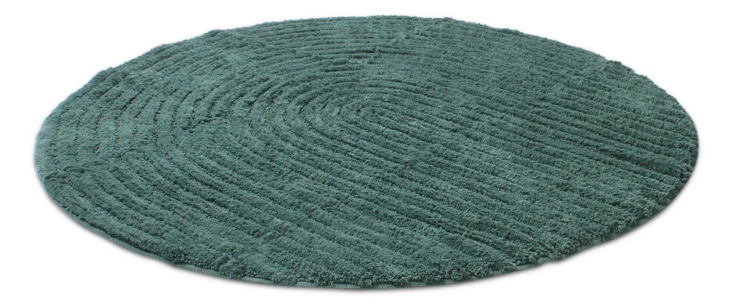 Alfombra de baño redonda - Evena (verde oscuro)