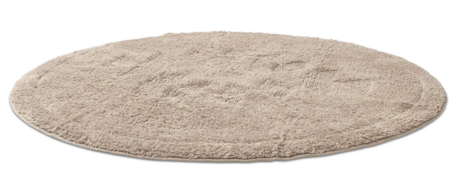 Alfombra de baño redonda - Gertie (beige)