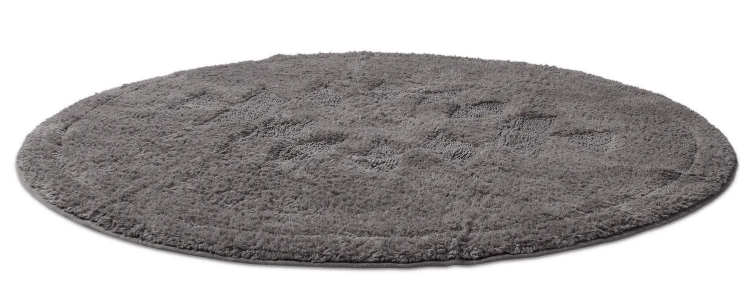 Alfombra de baño redonda - Gertie (gris oscuro)