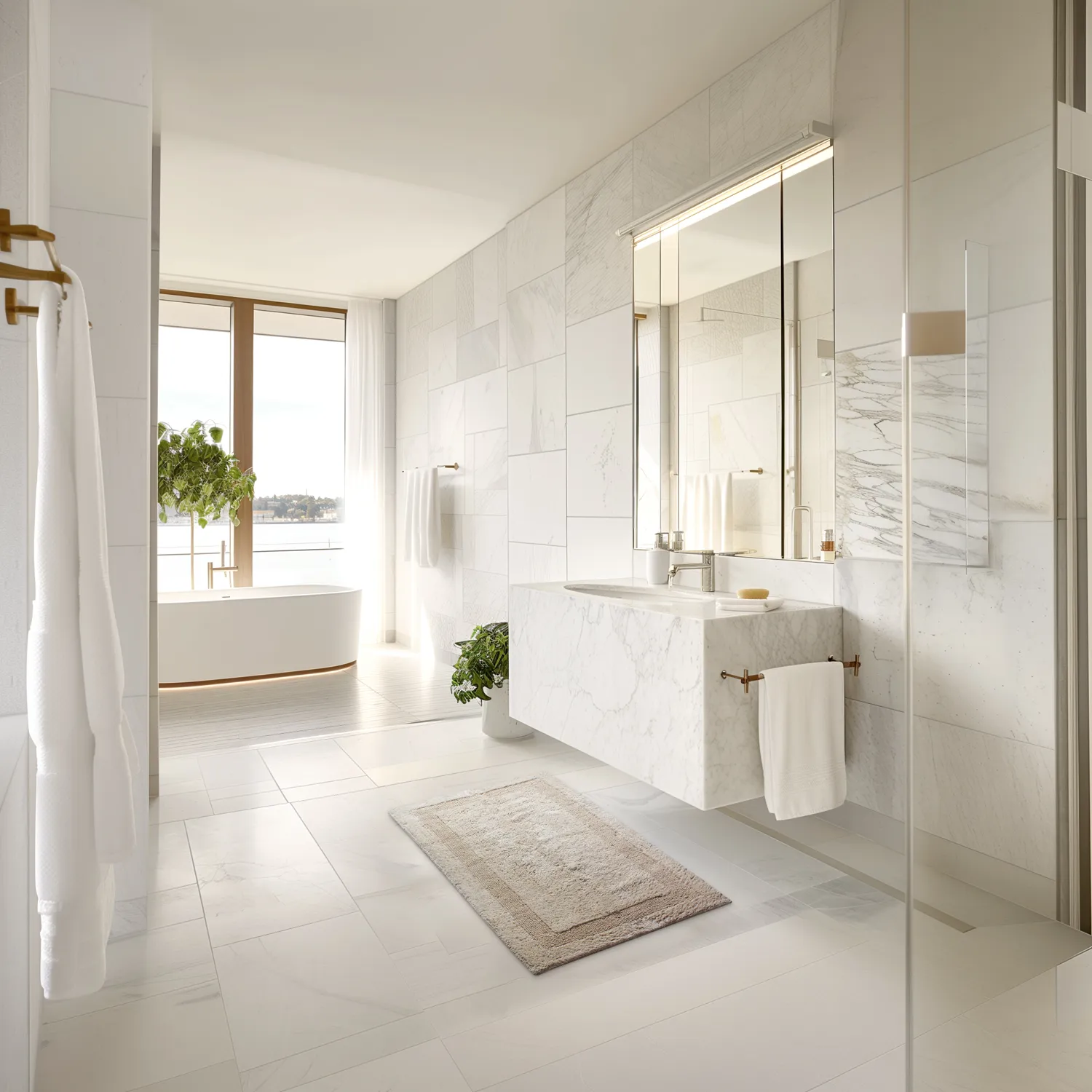 Alfombra de baño - Nila (beige)
