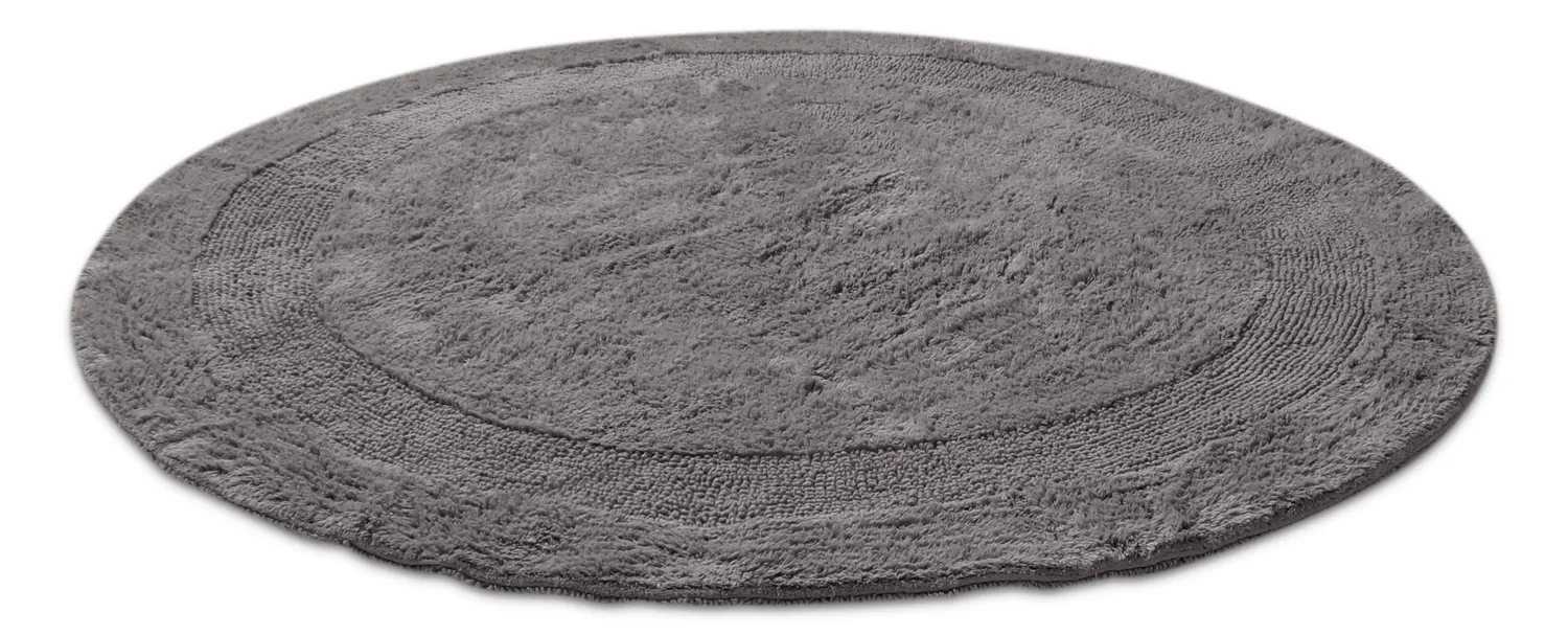 Alfombra de baño redonda - Nila (gris oscuro)