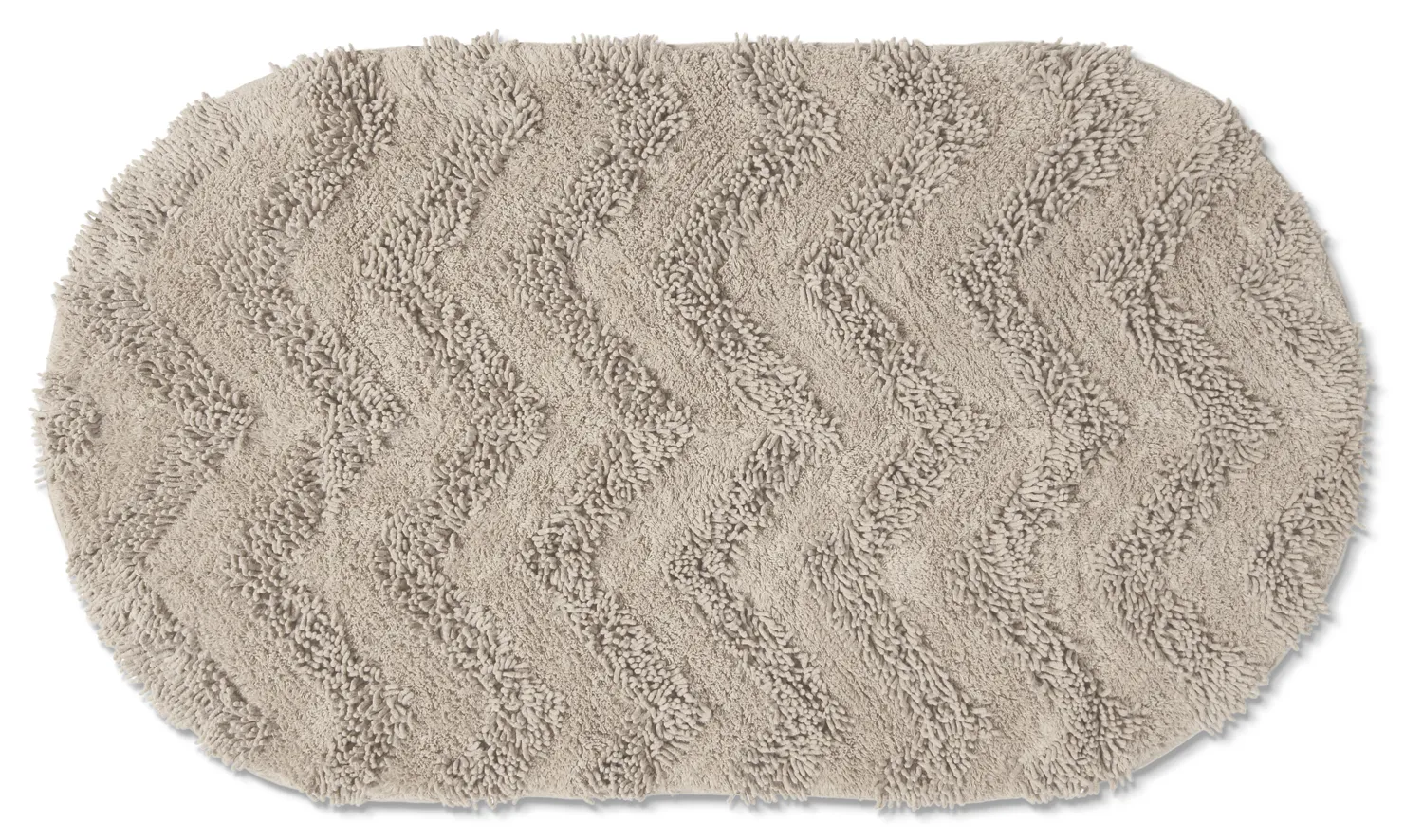 Alfombra de baño ovalada - Tressa (beige)