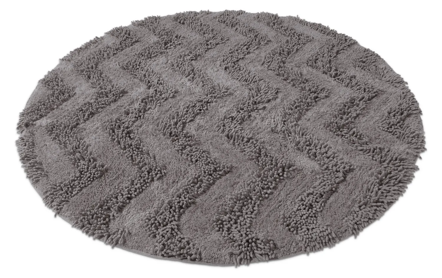 Alfombra de baño redonda - Tressa (gris oscuro)