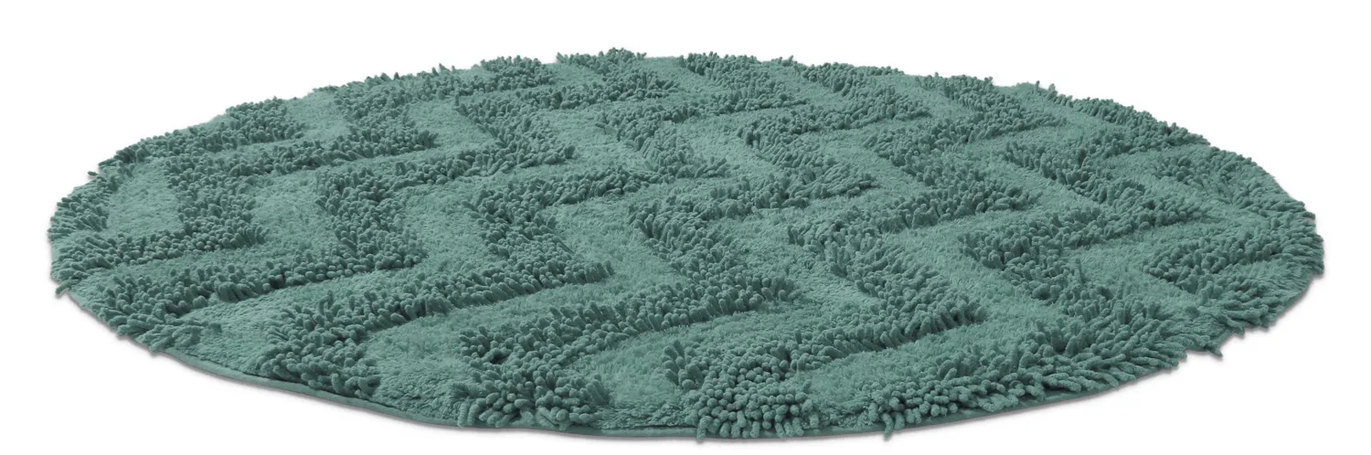 Alfombra de baño redonda - Tressa (verde oscuro)