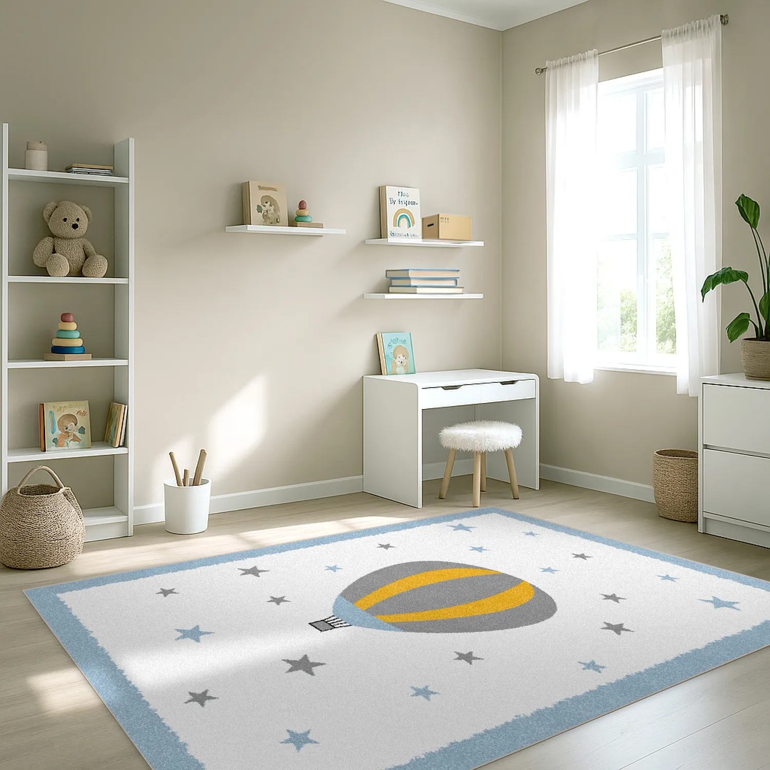 Alfombra infantil - Alone Balloon (azul)
