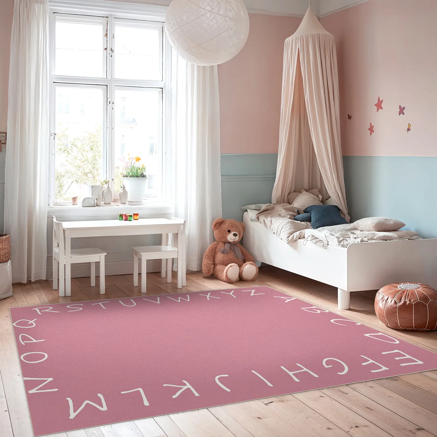 Alfombra infantil - Alphabetic Border (rosa)