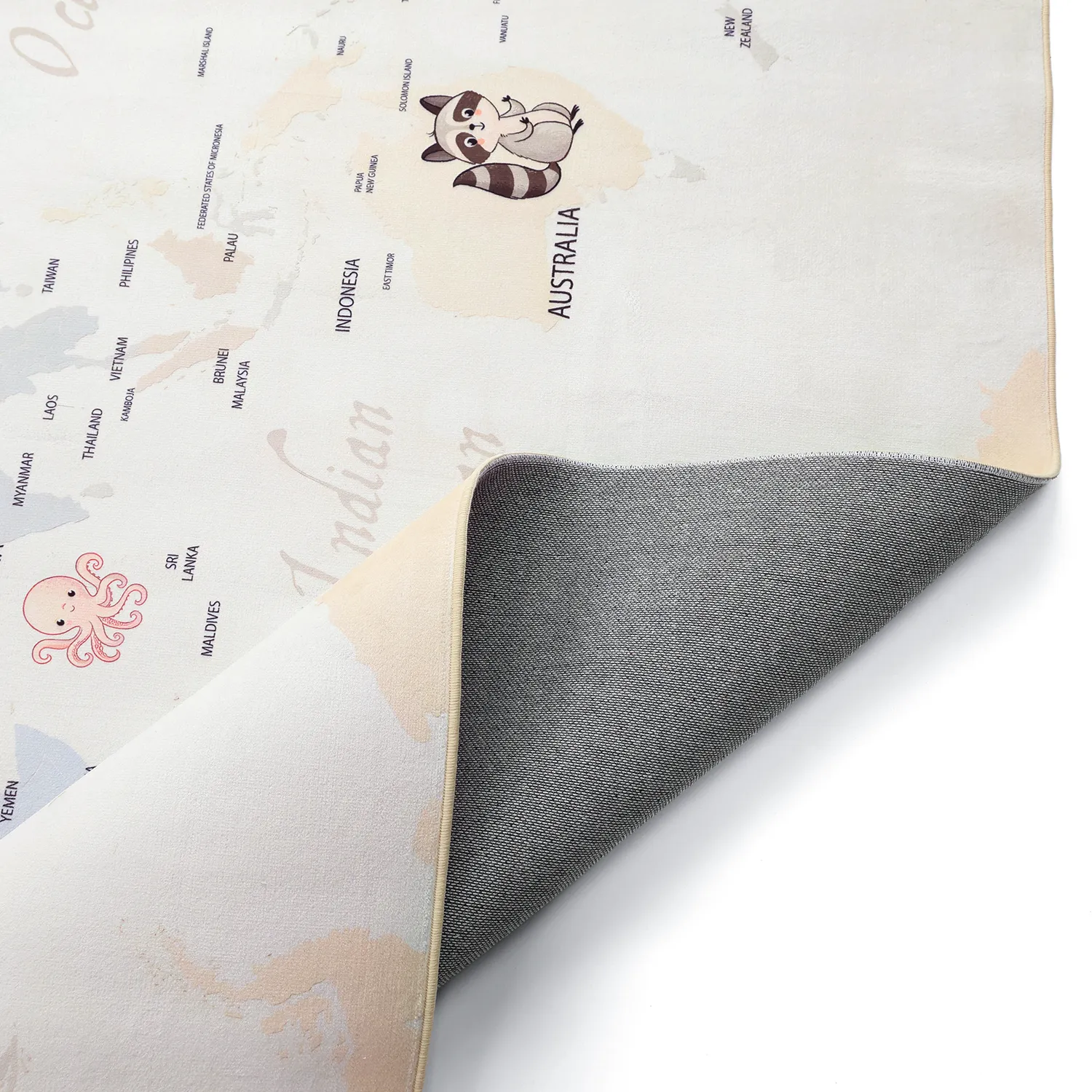 Alfombra infantil - Animal Map (beige)