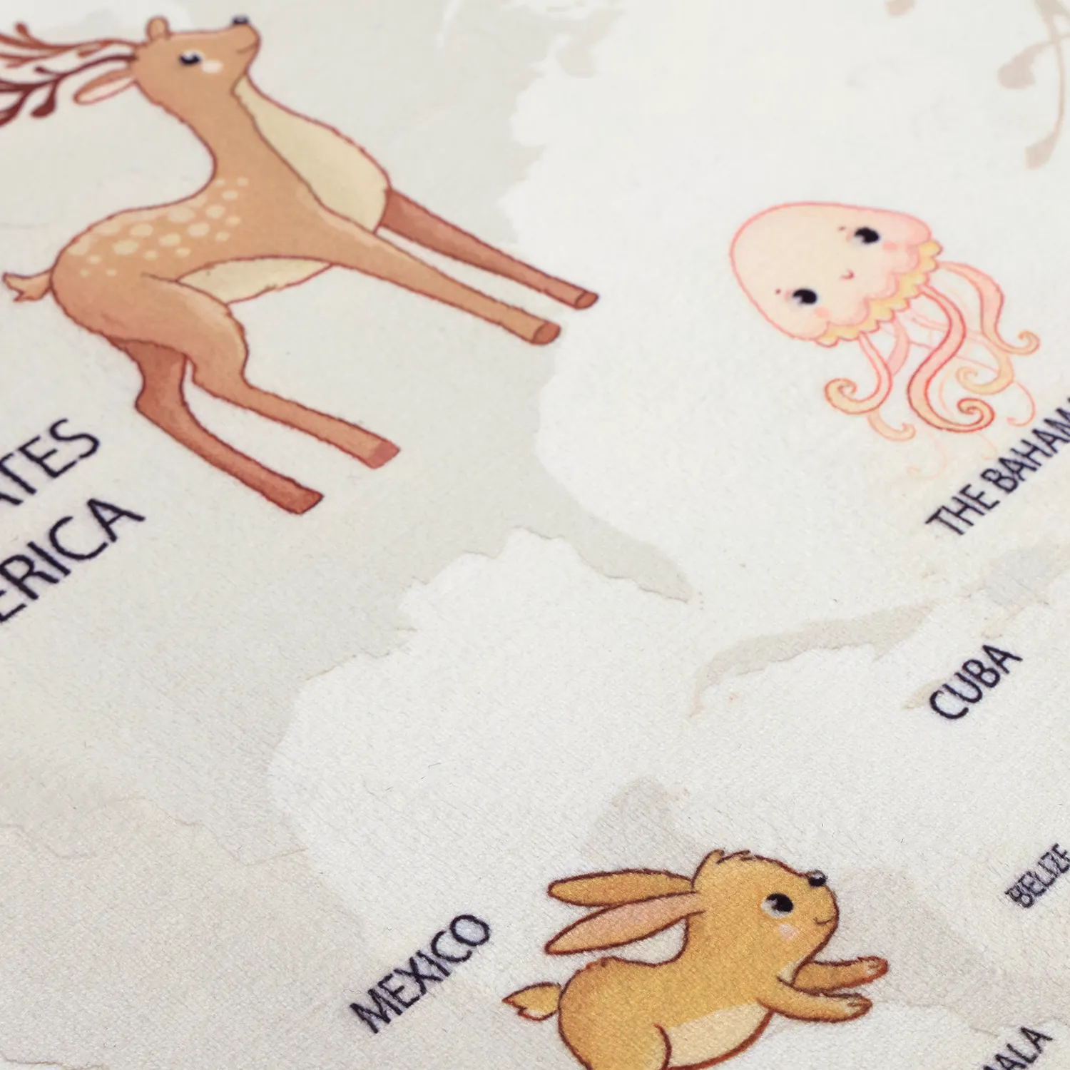 Alfombra infantil - Animal Map (beige)