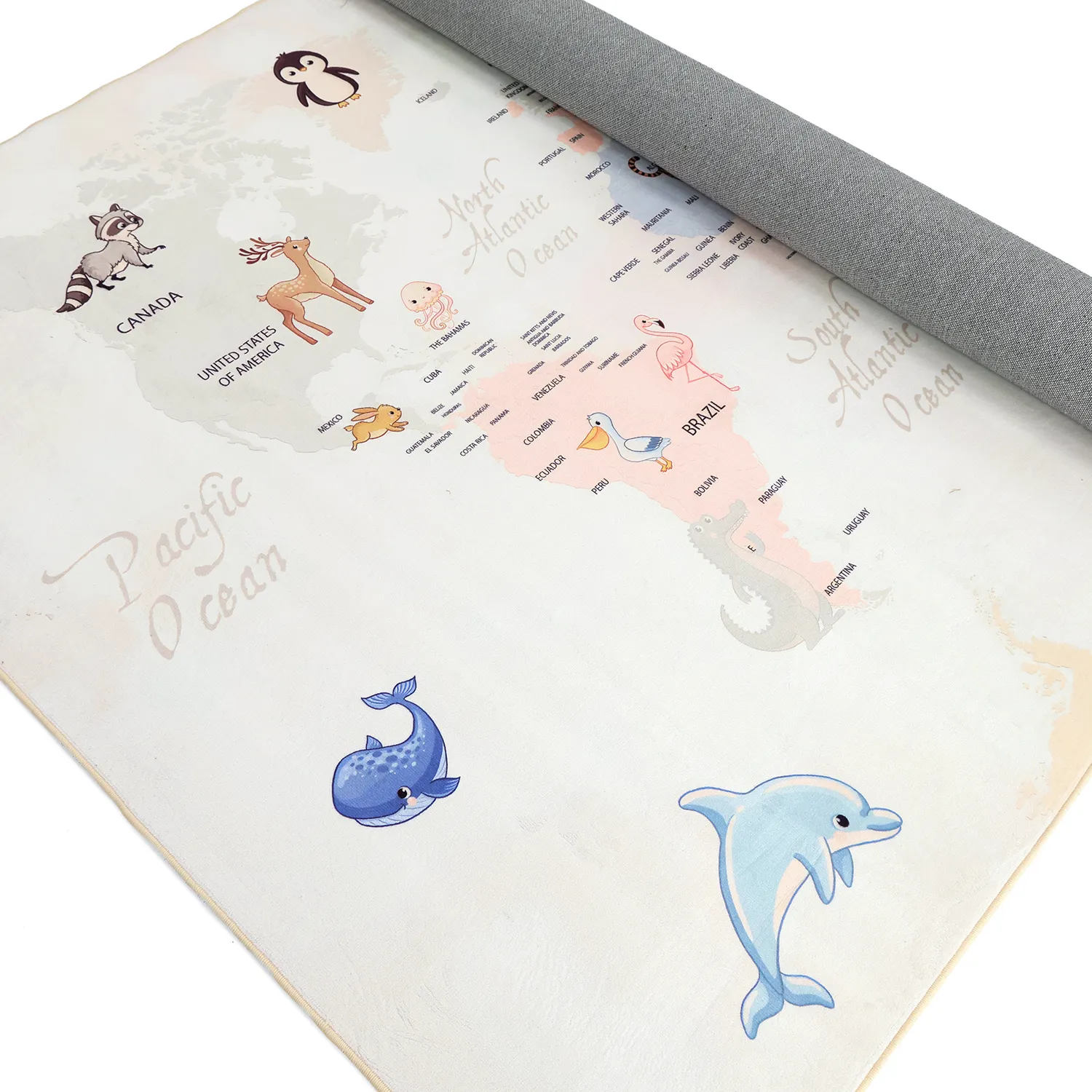 Alfombra infantil - Animal Map (beige)