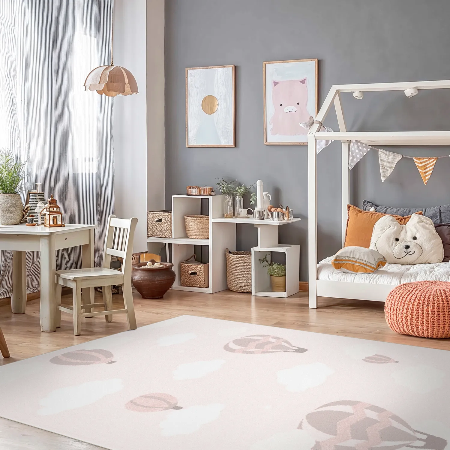 Alfombra infantil - Balloons (rosado)