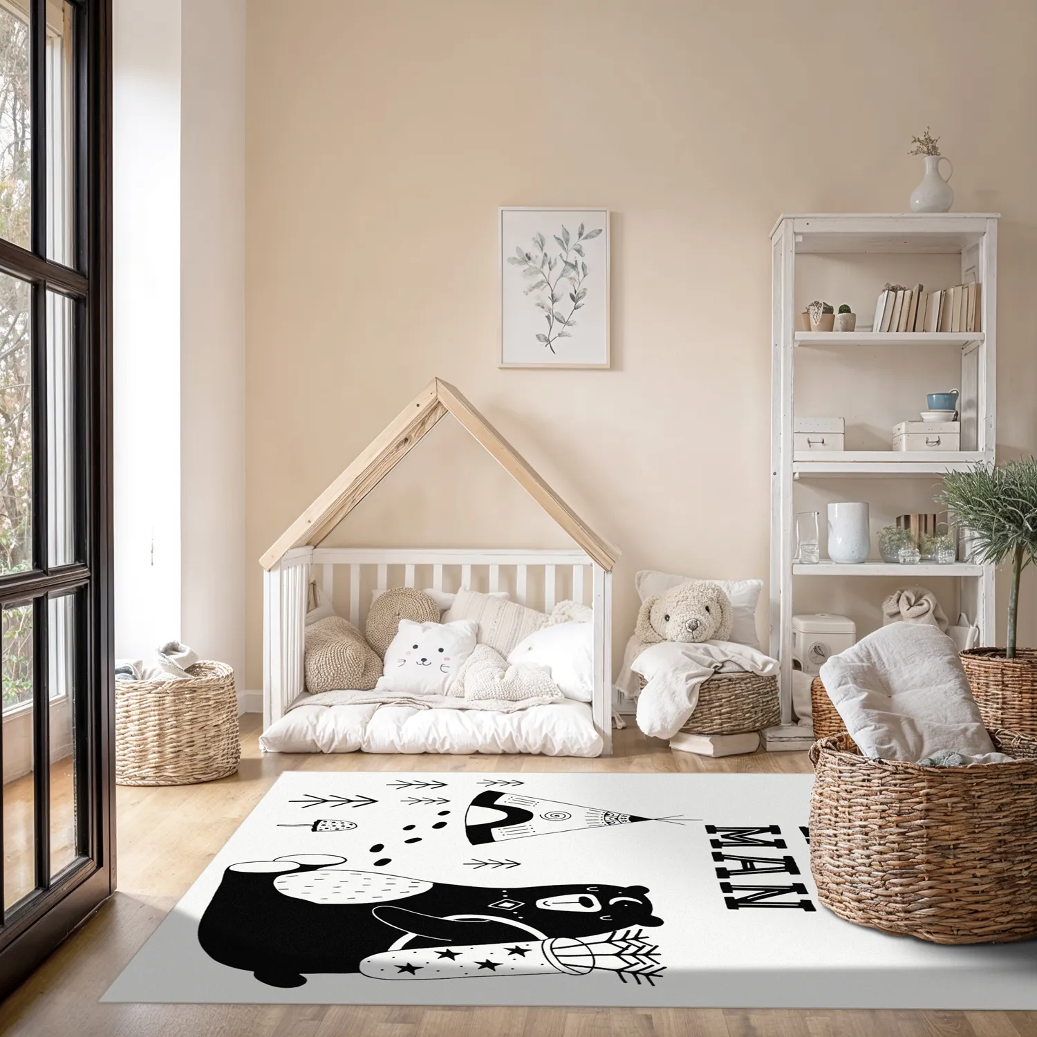 Alfombra infantil - Camping Bear (blanco)