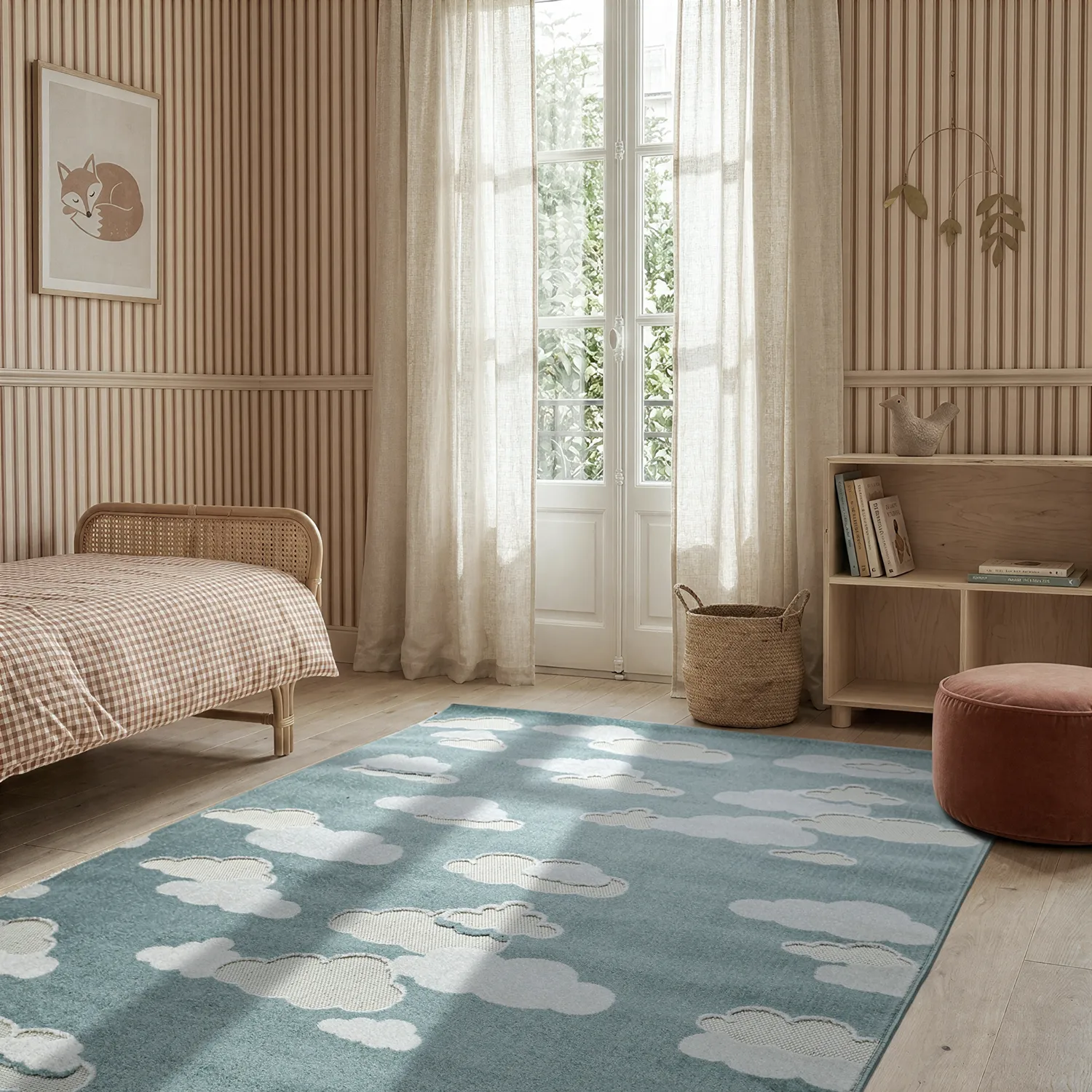 Alfombra Infantil - Cloudy Sky (azul)