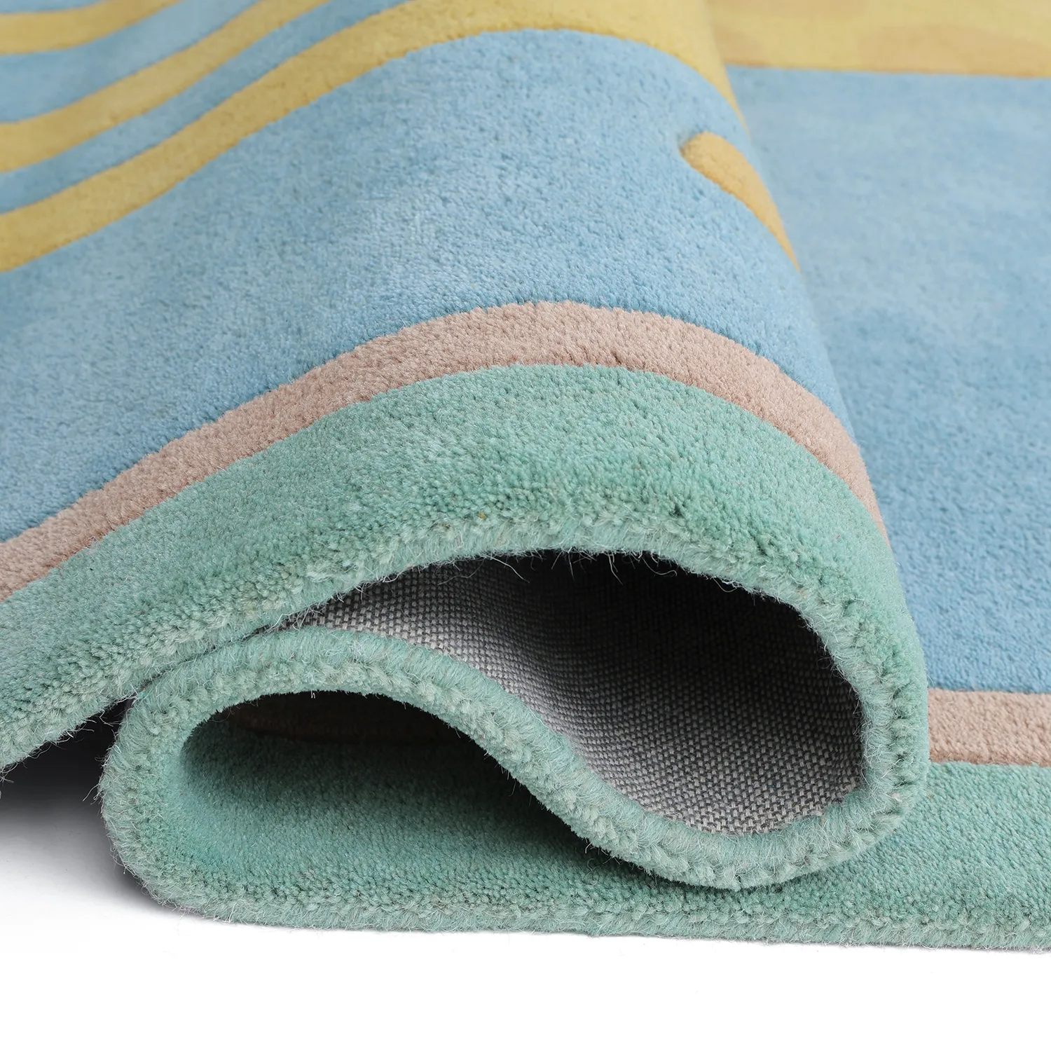 Alfombra Infantil - Giraffe Hand Tufted Wool Premium (azul claro/multicolor)